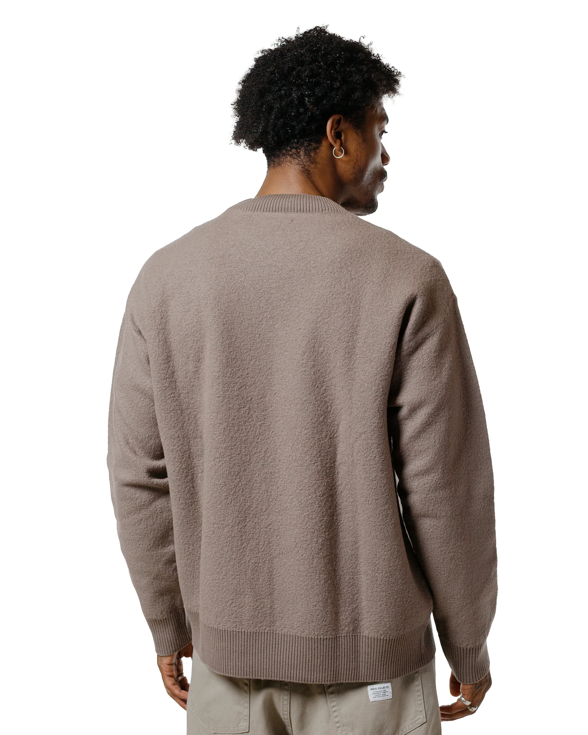 Norse Projects Rom Boiled Wool Crewneck Walnut - Image 3