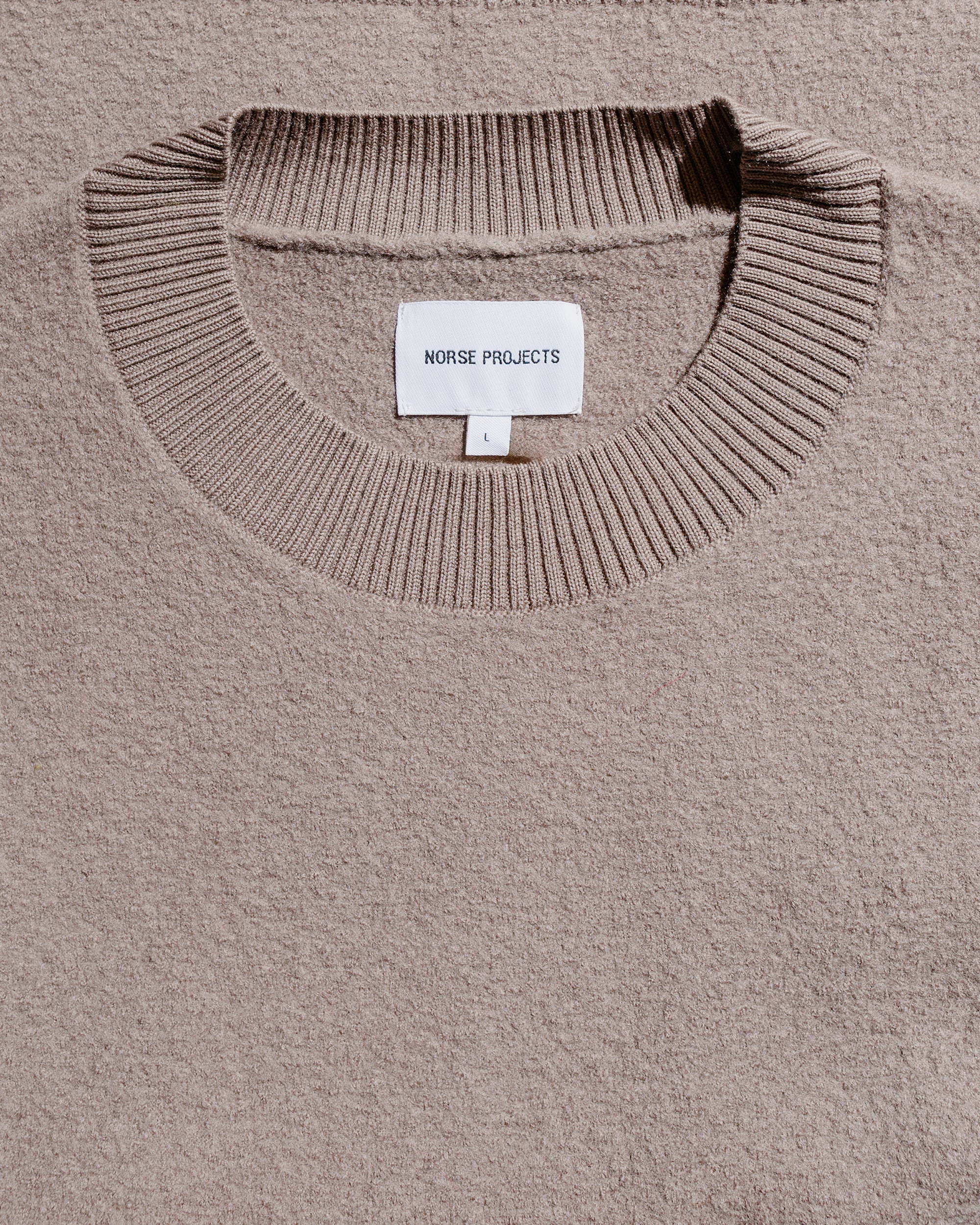 Norse Projects Rom Boiled Wool Crewneck Walnut - Image 5