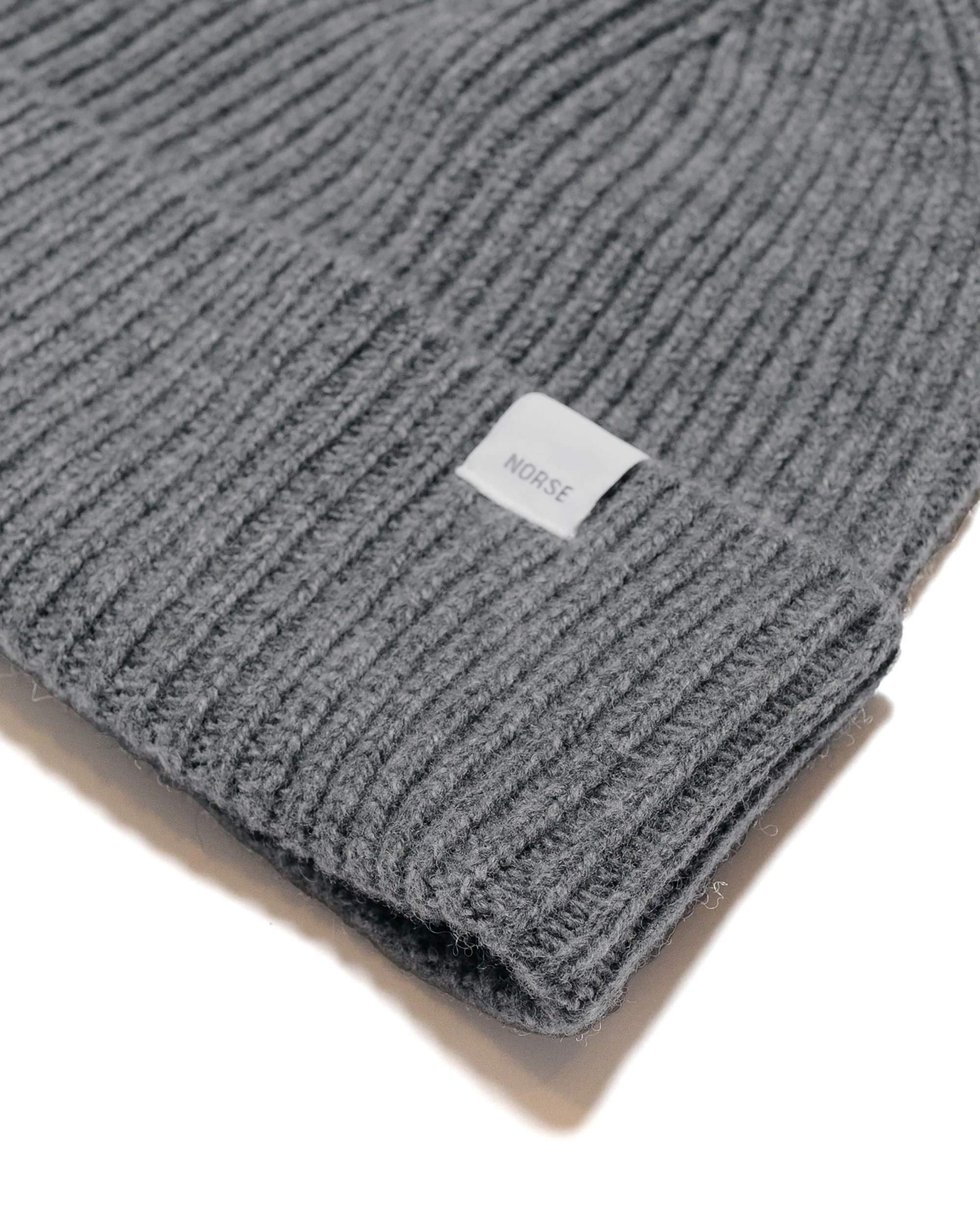 Norse Projects Standard Merino Lambswool Beanie Grey Melange - Image 2