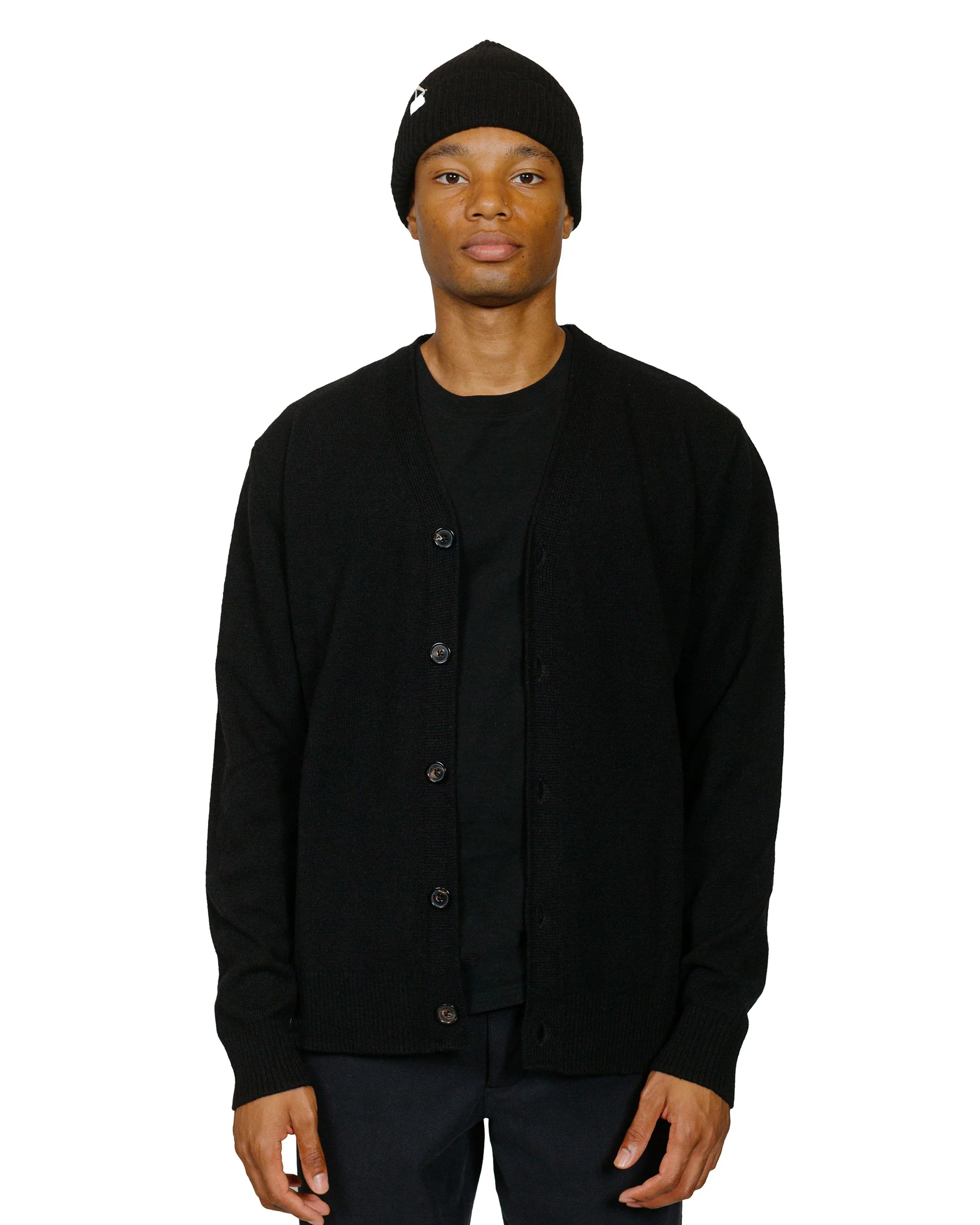 Norse Projects Standard Merino Lambswool Cardigan Black - Image 2