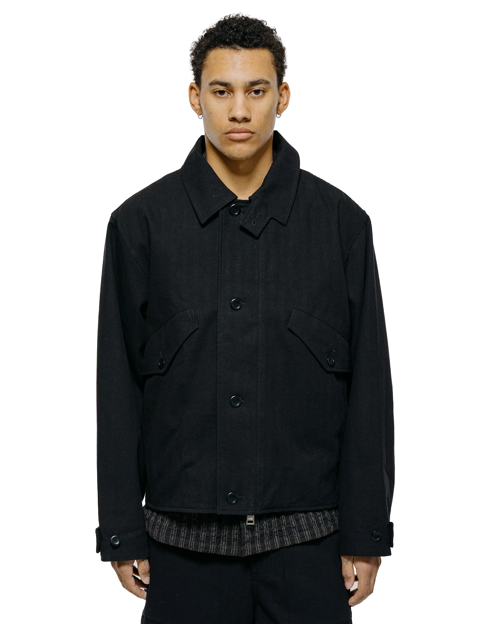 Norse Projects Vandel Herringbone Twill Flight Jacket All Black - Image 2