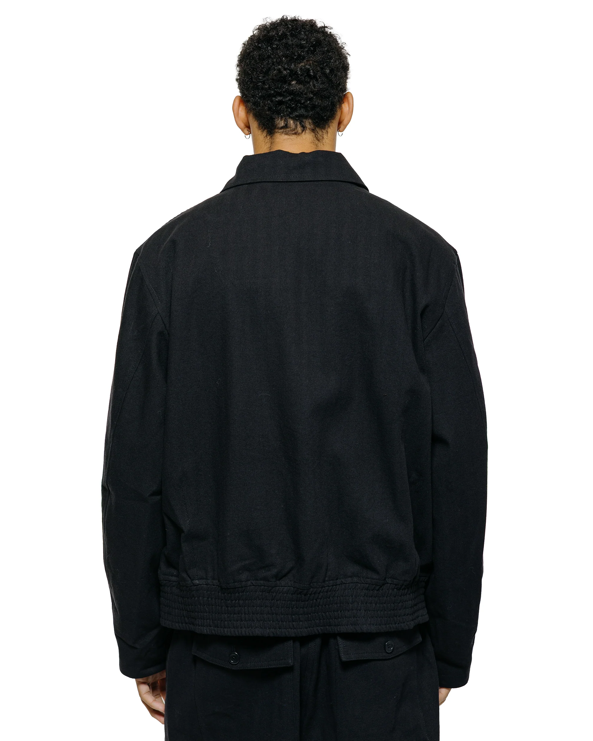 Norse Projects Vandel Herringbone Twill Flight Jacket All Black - Image 3