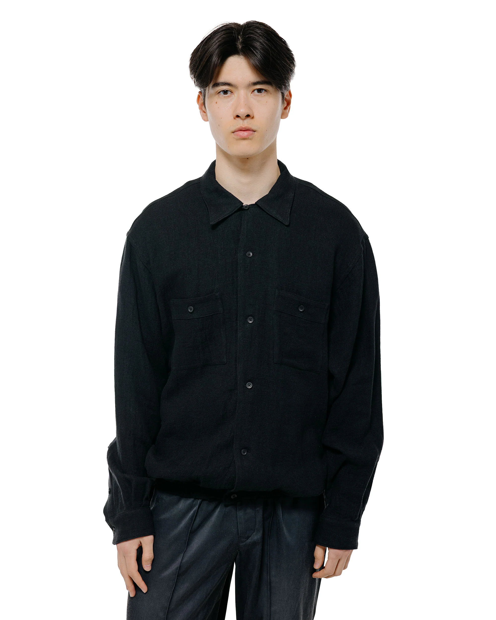 Old Joe Gathered Waist Marlboro Shirts Long Sleeve Onyx - Image 2