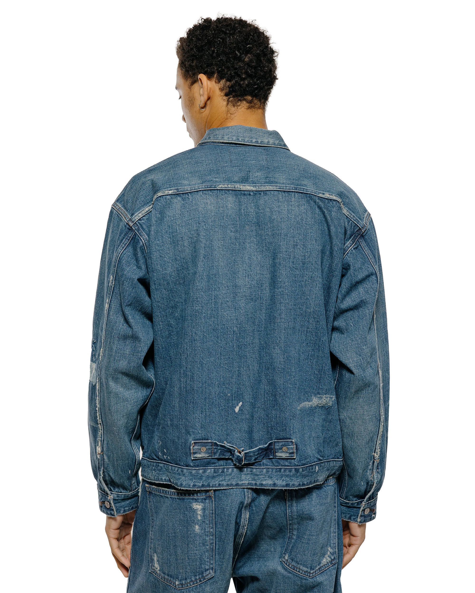 Old Joe One Pocket Jean Jacket (Scar Face & Paint) Indigo - Image 3
