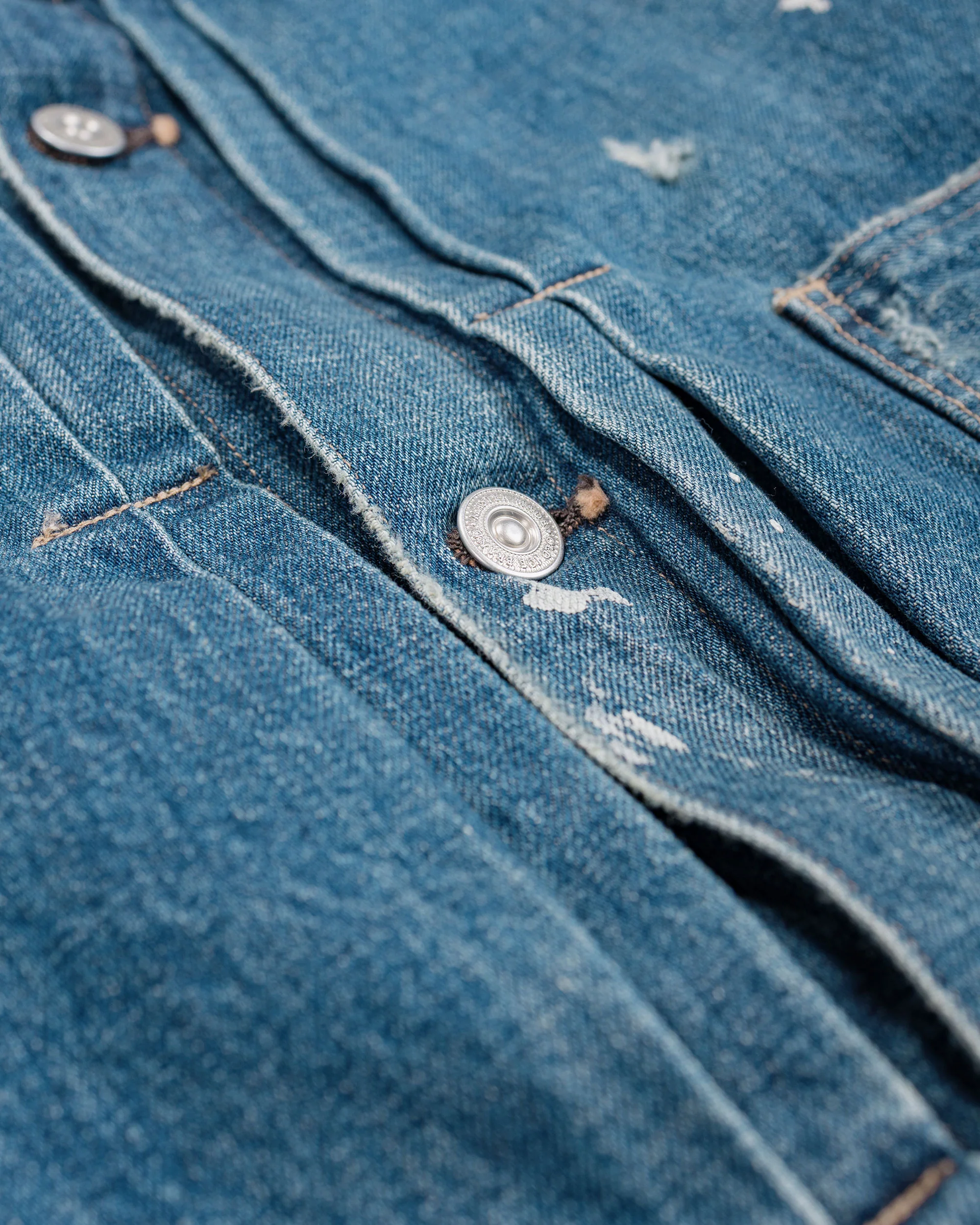 Old Joe One Pocket Jean Jacket (Scar Face & Paint) Indigo - Image 5