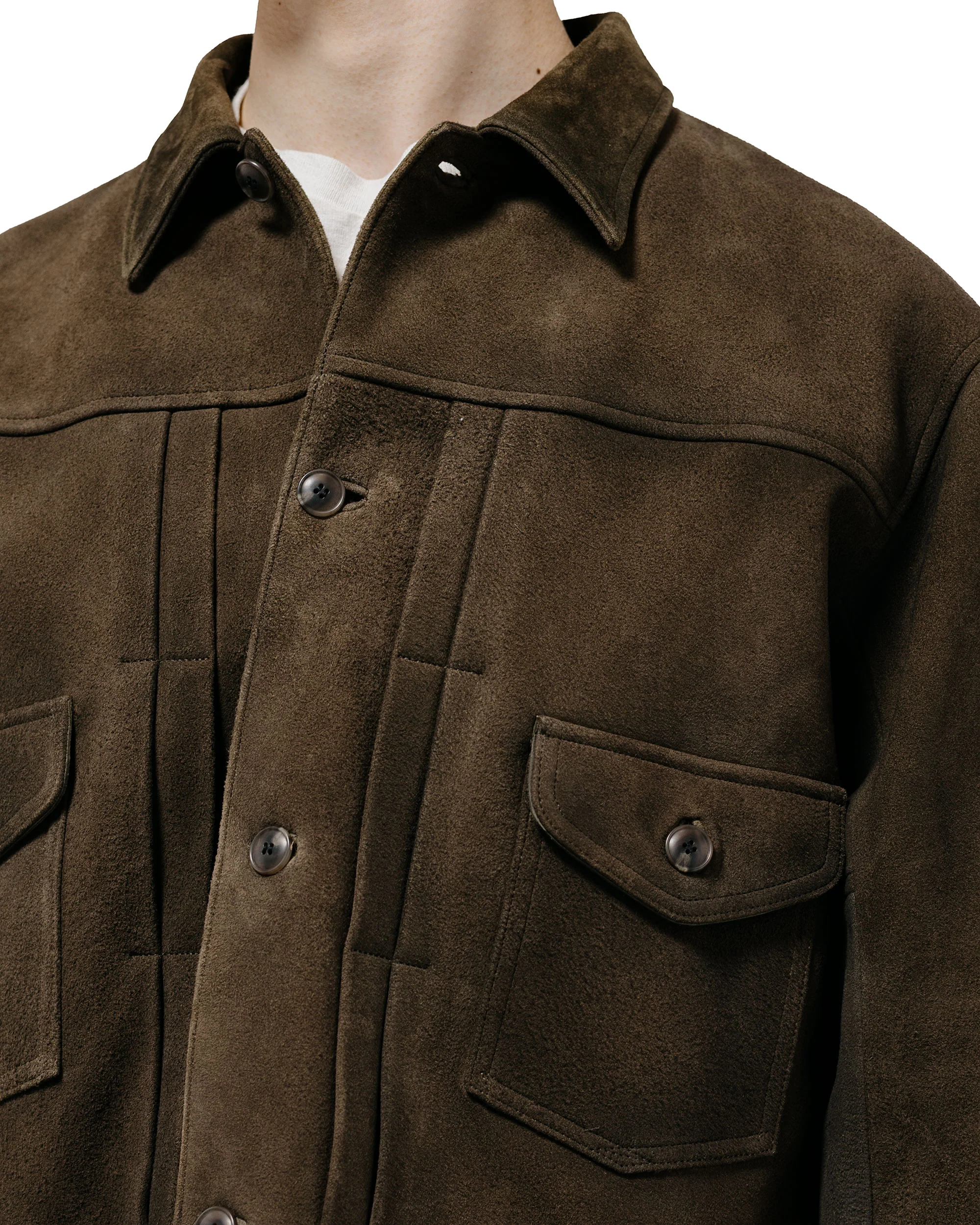Old Joe Patina Deer Skin Jean Jacket Suede Oak Suede - Image 3