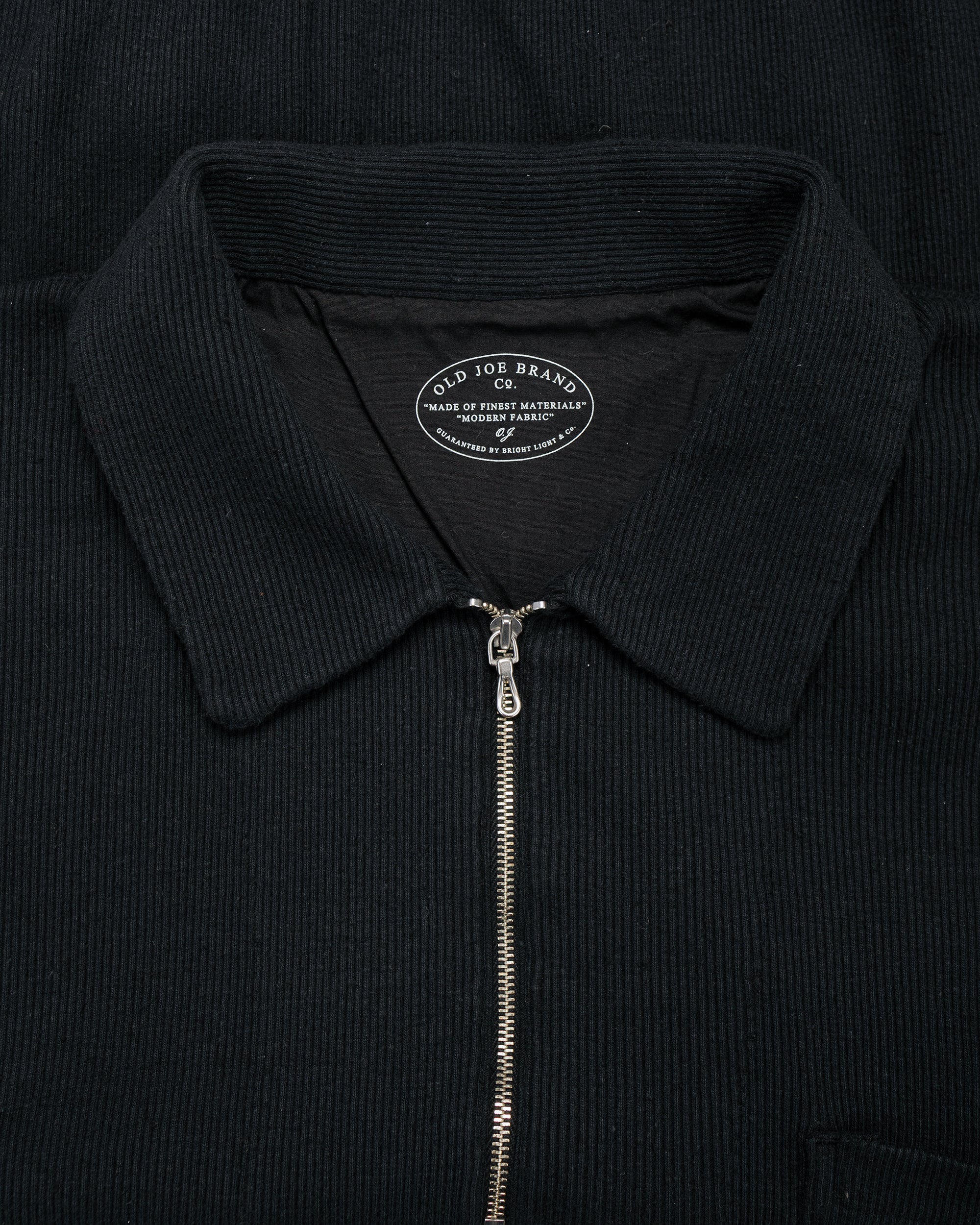 Old Joe Quater Zip Silk Nep Ripped Shirt Onyx - Image 5