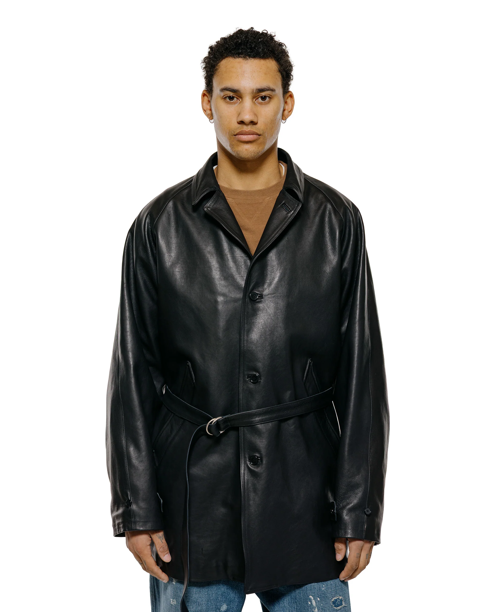 Old Joe Stunning Leather Vehicle Coat (Italian Calf) Onyx Black - Image 2