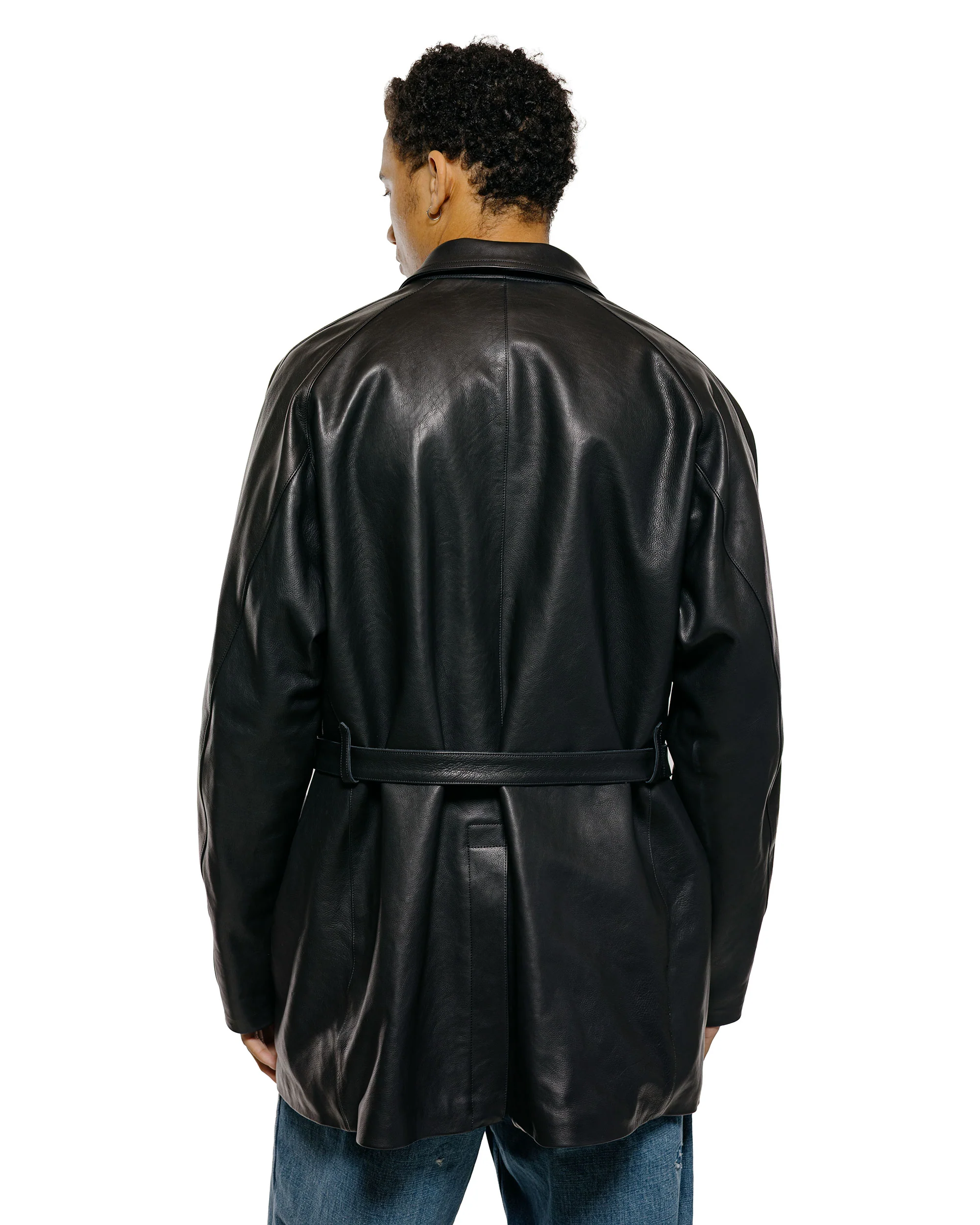 Old Joe Stunning Leather Vehicle Coat (Italian Calf) Onyx Black - Image 3