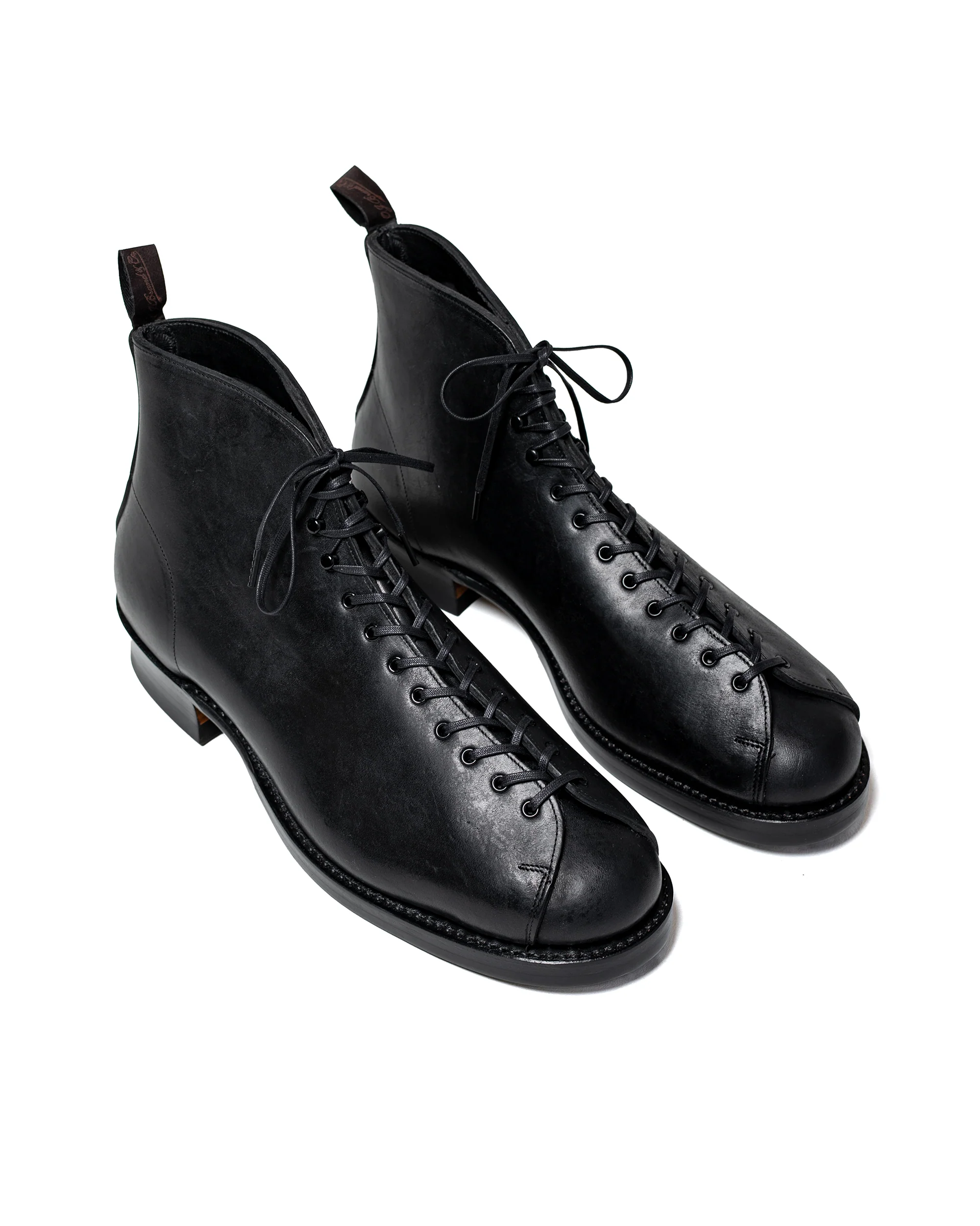 Old Joe 'The Welder' Stunning Leather Monkey Boots Black Horse Butt - Image 2