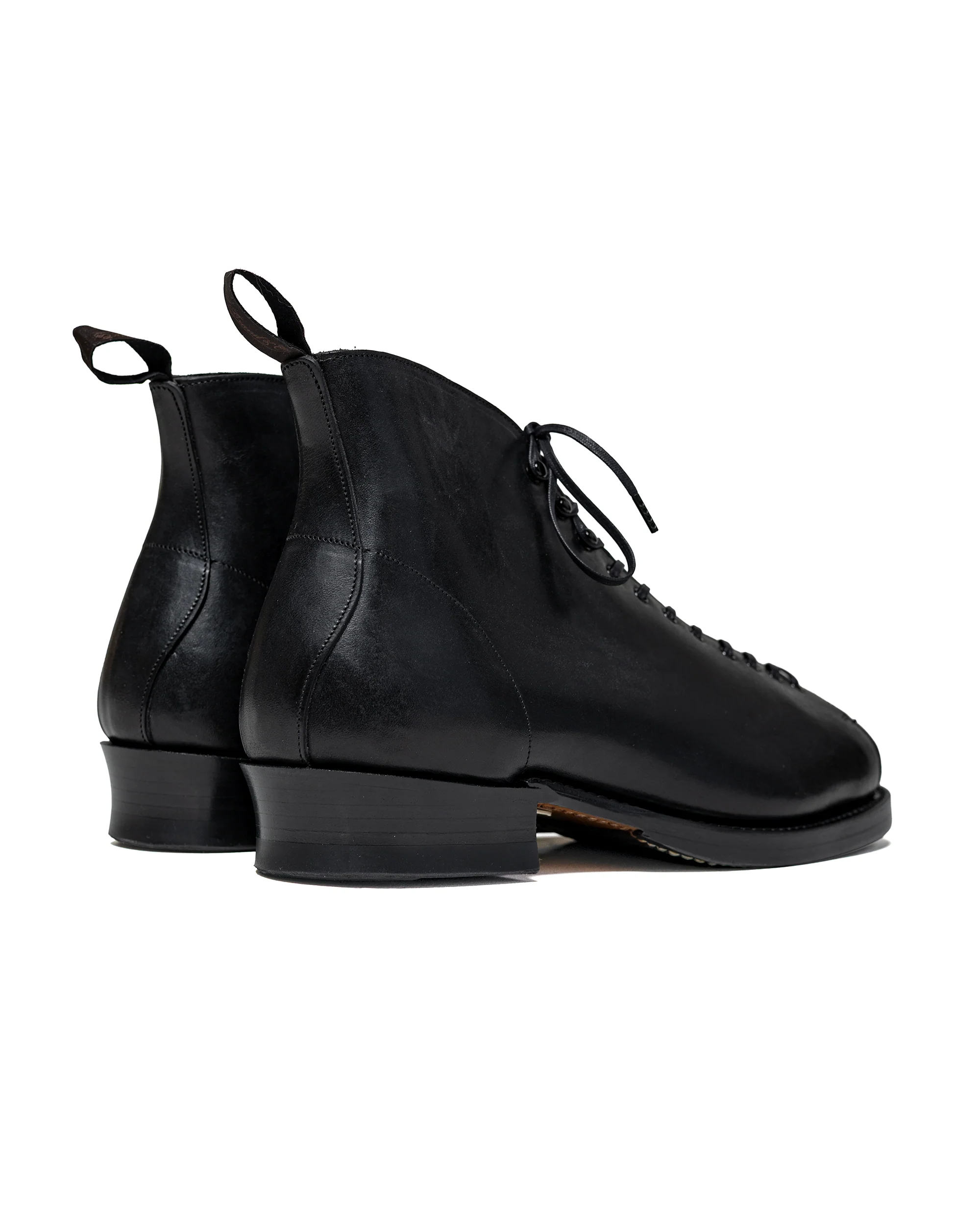 Old Joe 'The Welder' Stunning Leather Monkey Boots Black Horse Butt - Image 4