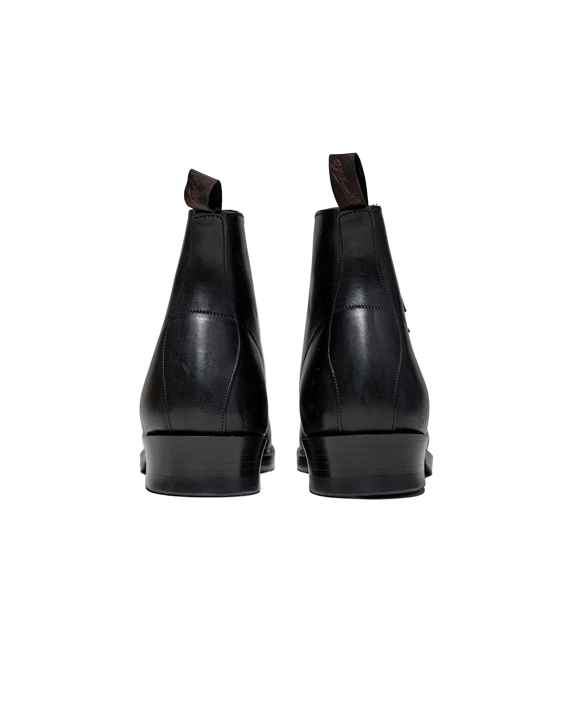 Old Joe 'The Welder' Stunning Leather Monkey Boots Black Horse Butt - Image 5