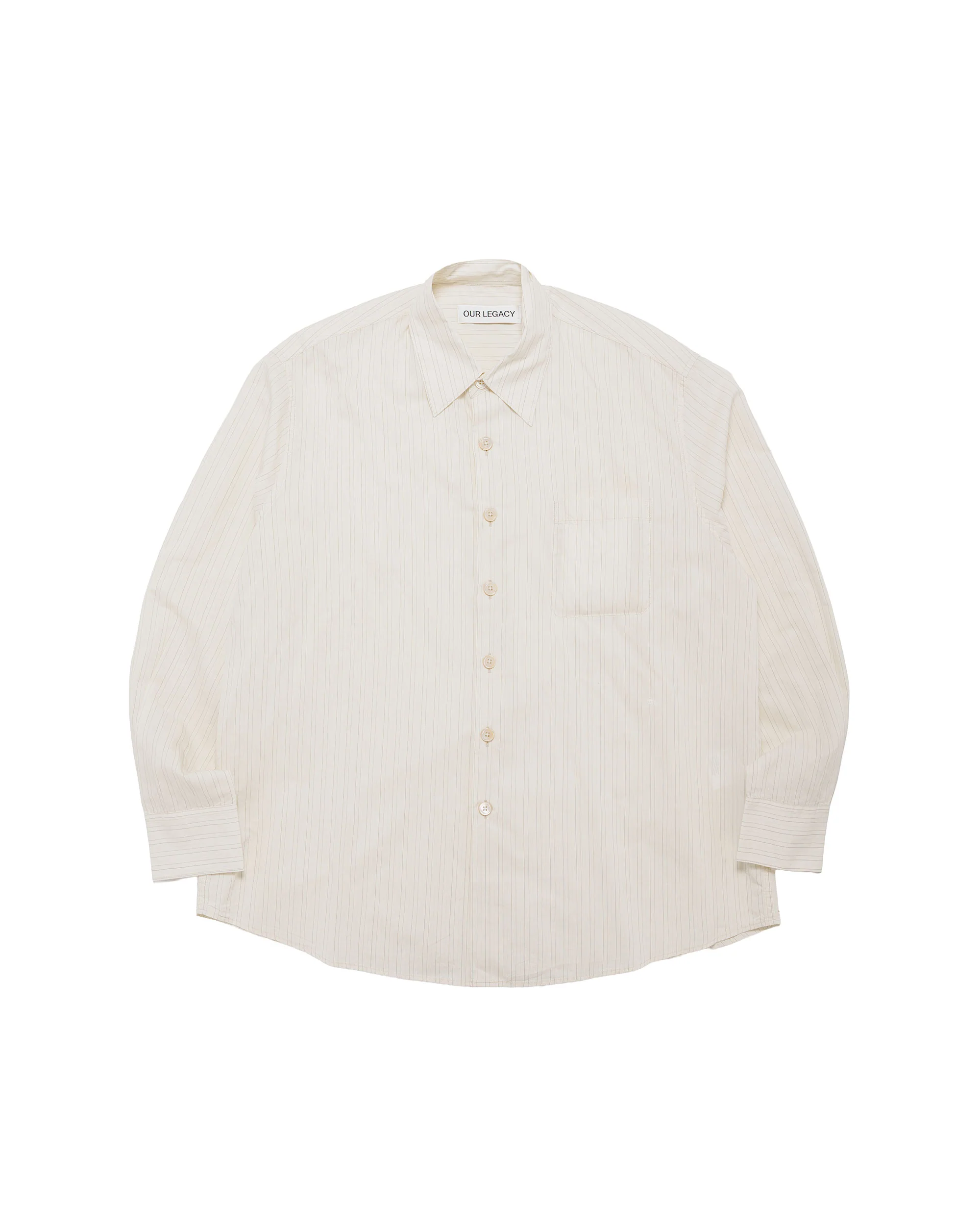 Our Legacy Above Shirt Faded Bone Windstripe Lyocell