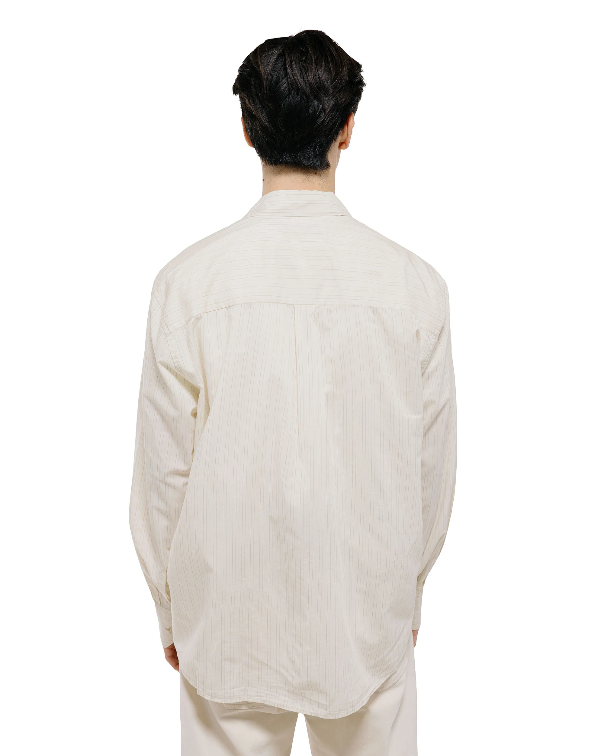 Our Legacy Above Shirt Faded Bone Windstripe Lyocell - Image 4
