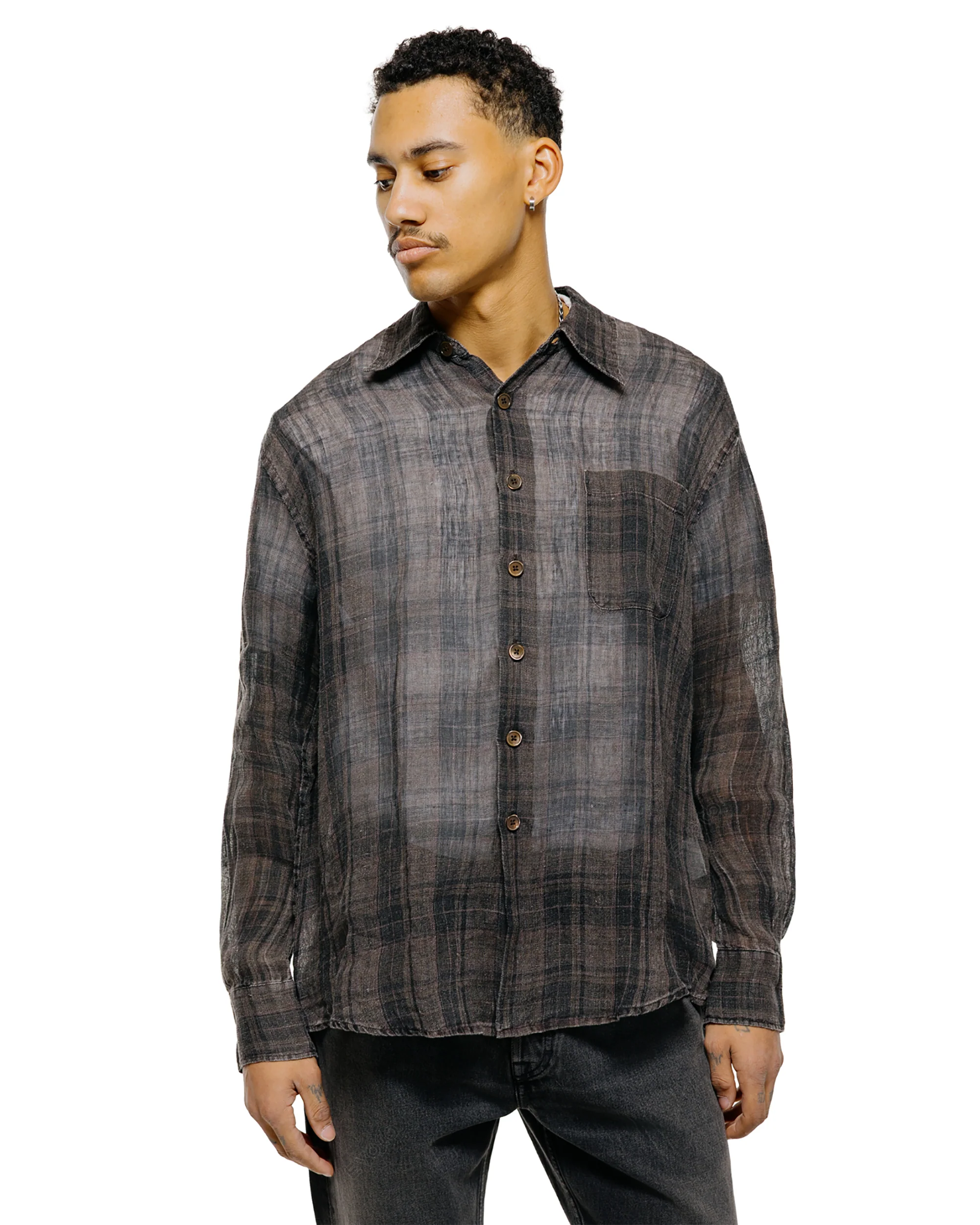 Our Legacy Above Shirt Penumbra Check Sheercoat Linen - Image 2