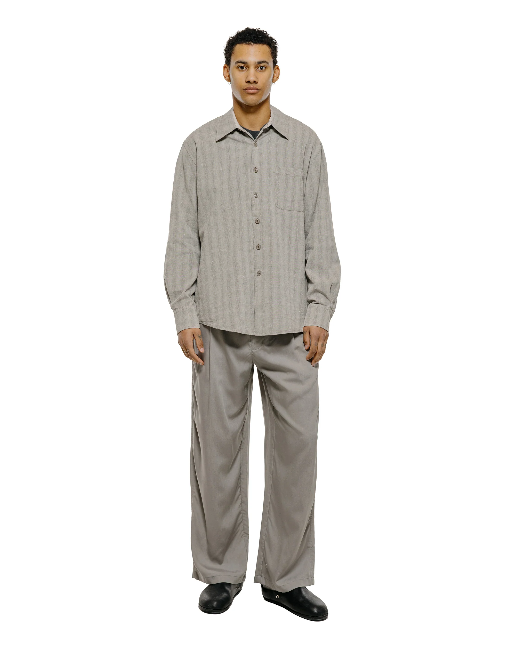 Our Legacy Above Shirt Sage Trail Check Dryline Weave - Image 4