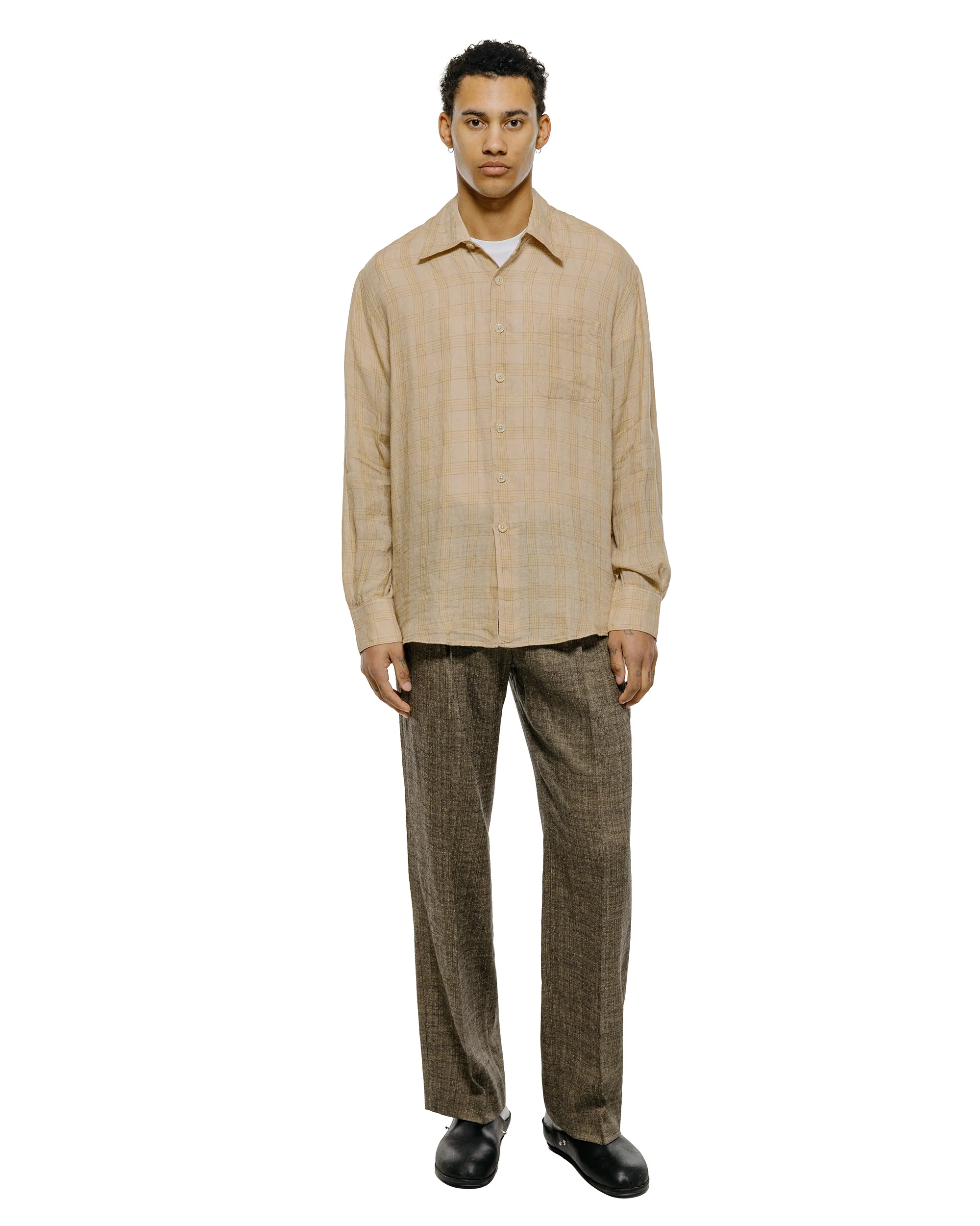 Our Legacy Above Shirt Vacay Check Gauze Linen - Image 4