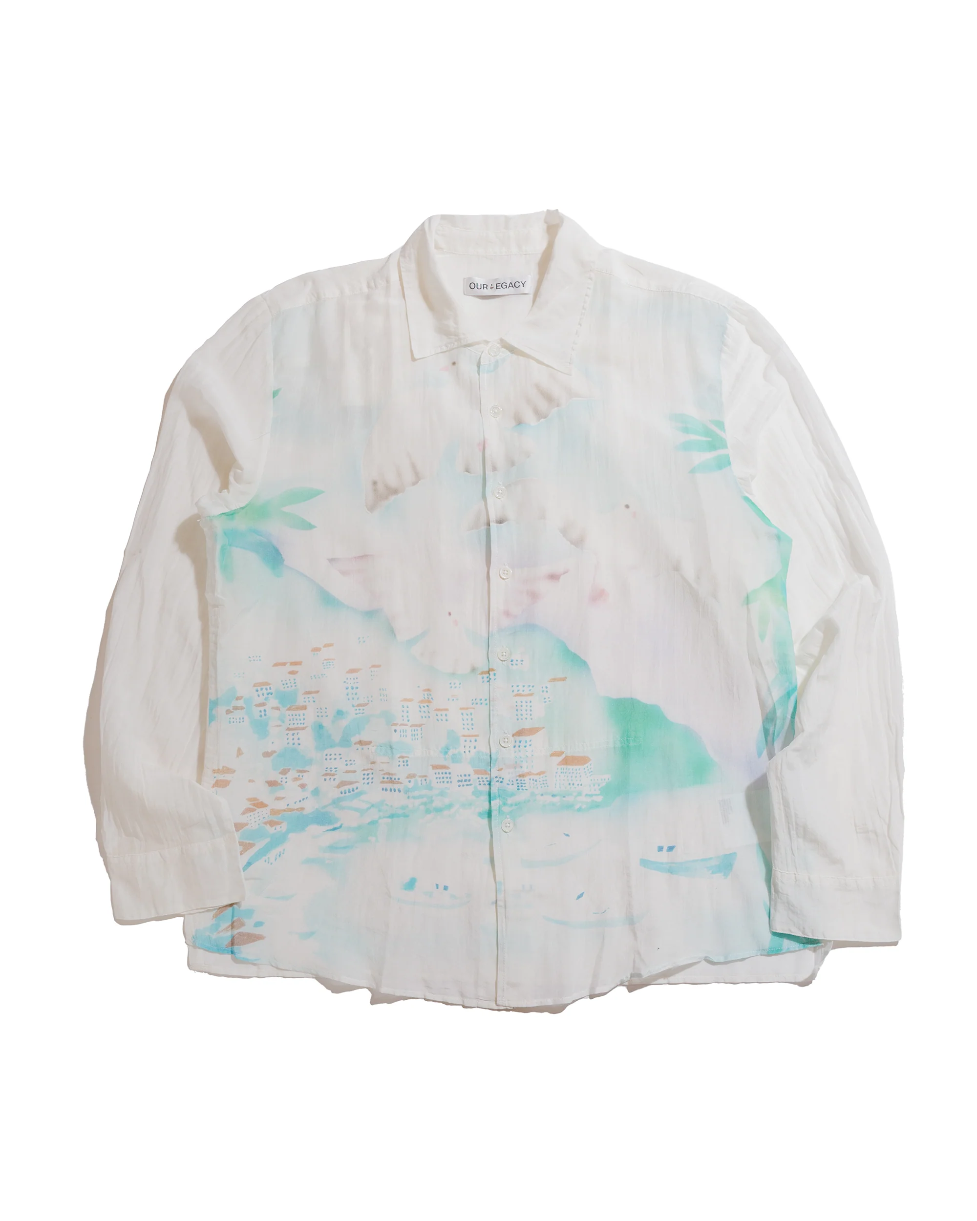 Our Legacy Adorn Shirt Sea View Print Cotton Silk