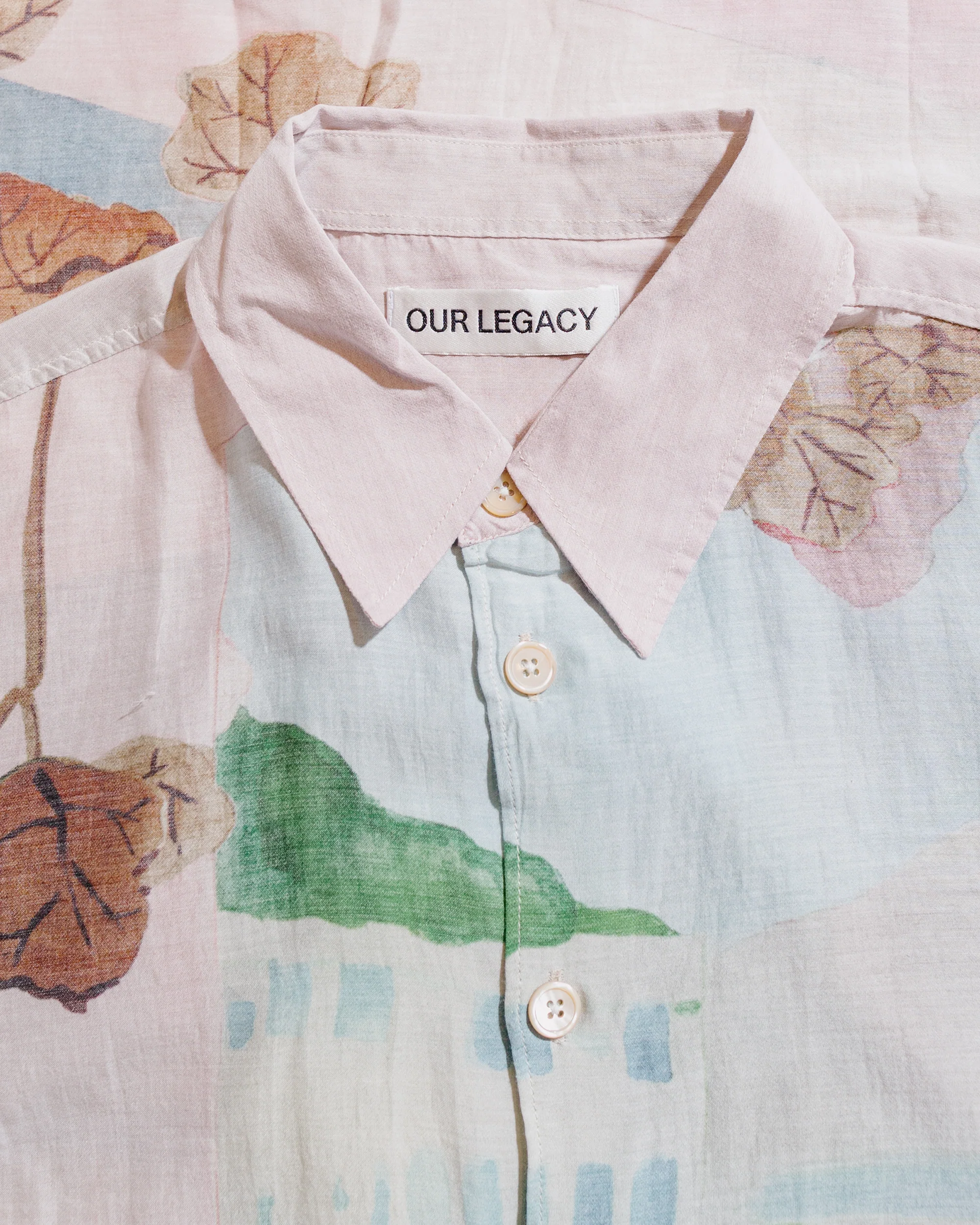 Our Legacy Beyond Shirt Shortsleeve Marina Vista Print Cotton Silk - Image 5