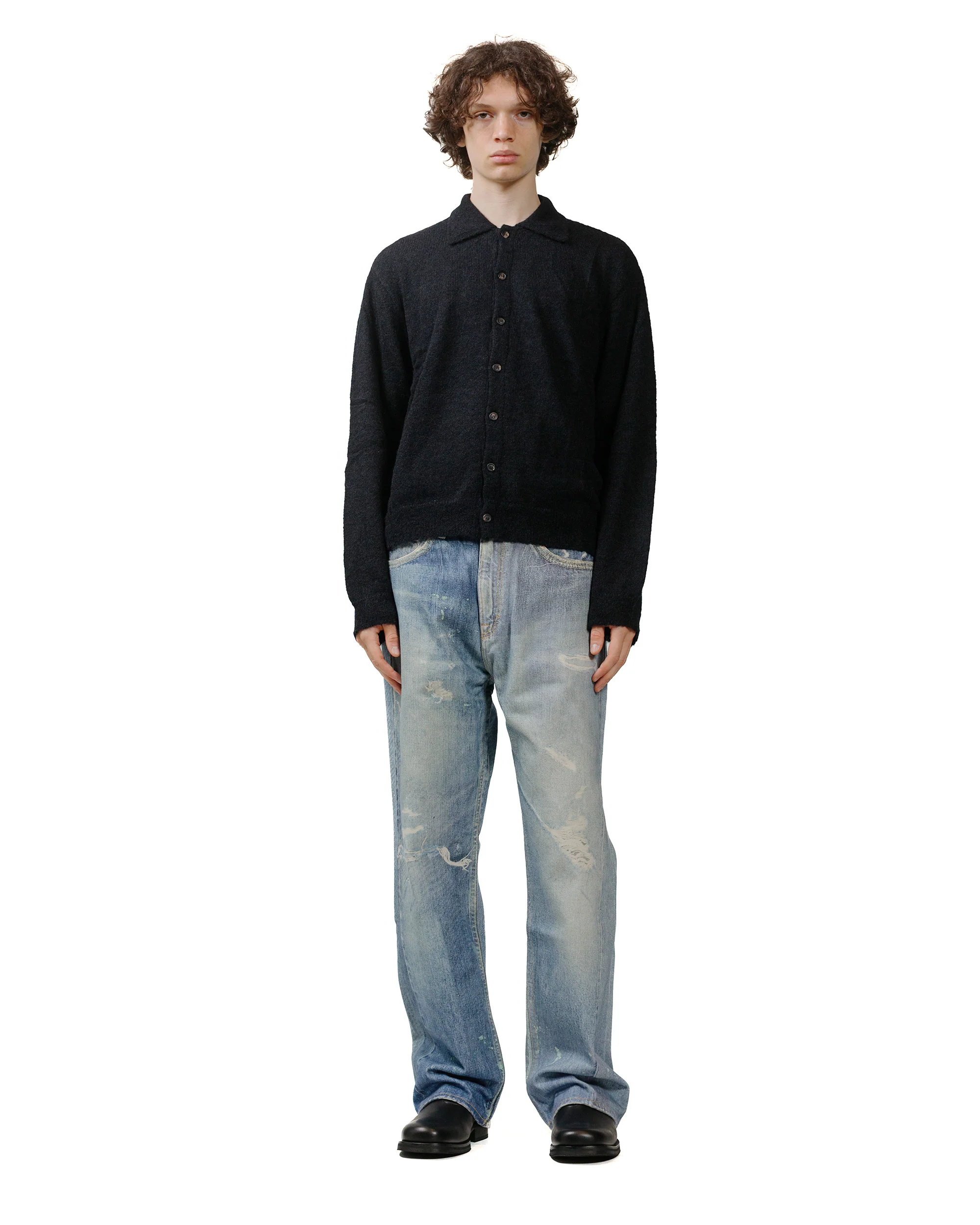 Our Legacy Evening Polo Black Fuzzy Alpaca - Image 4