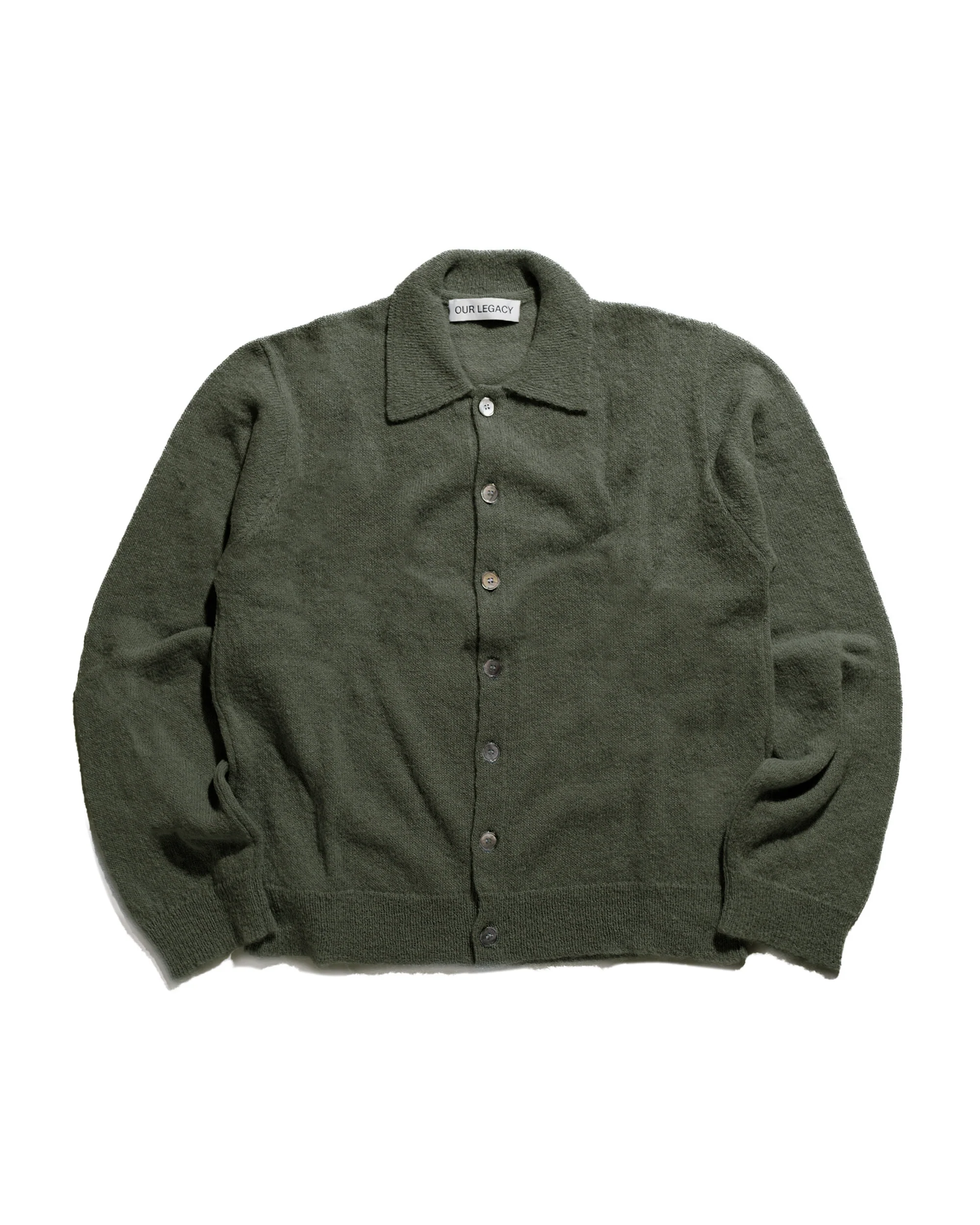 Our Legacy Evening Polo Moss Green Fuzzy Alpaca