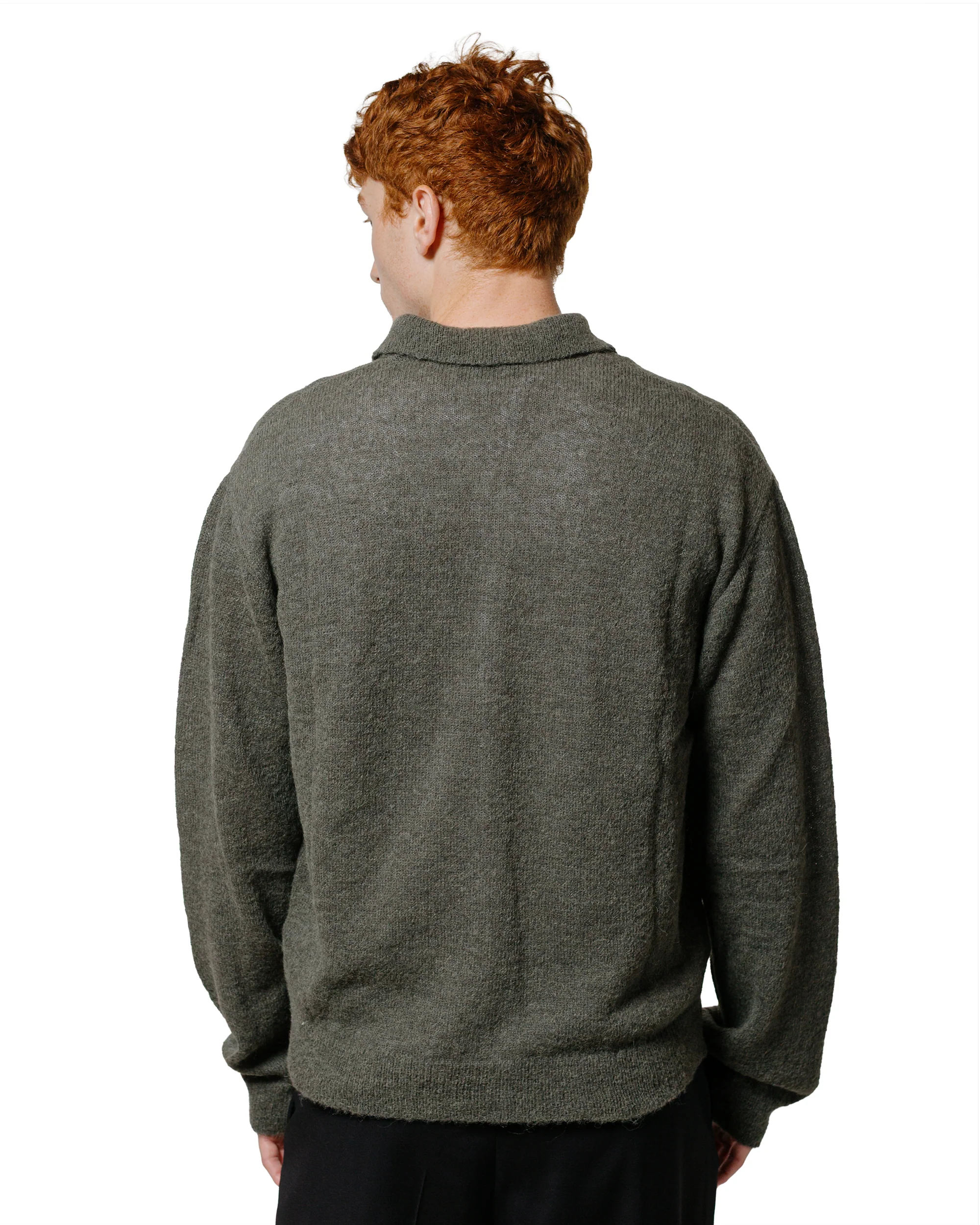 Our Legacy Evening Polo Moss Green Fuzzy Alpaca - Image 3