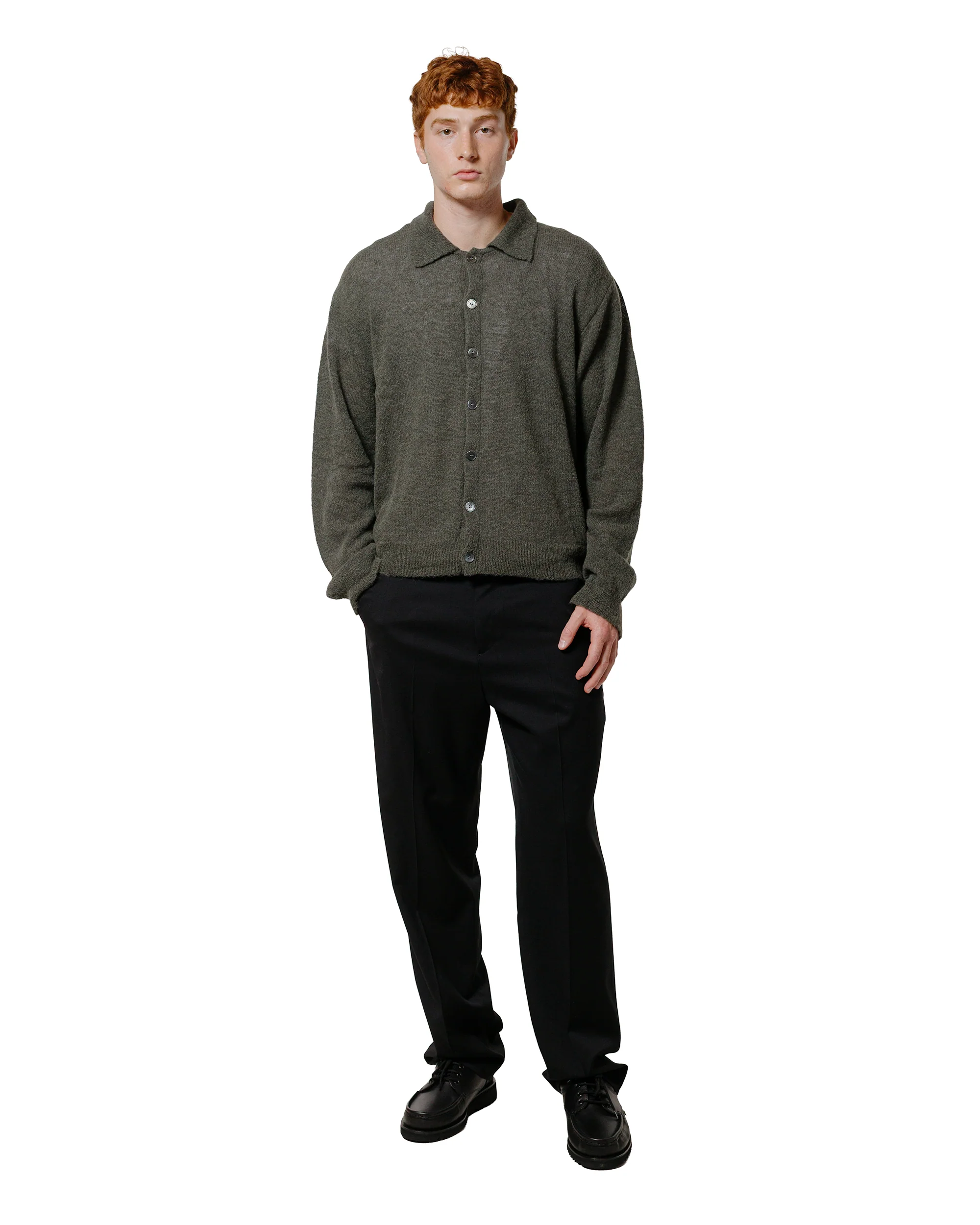 Our Legacy Evening Polo Moss Green Fuzzy Alpaca - Image 4