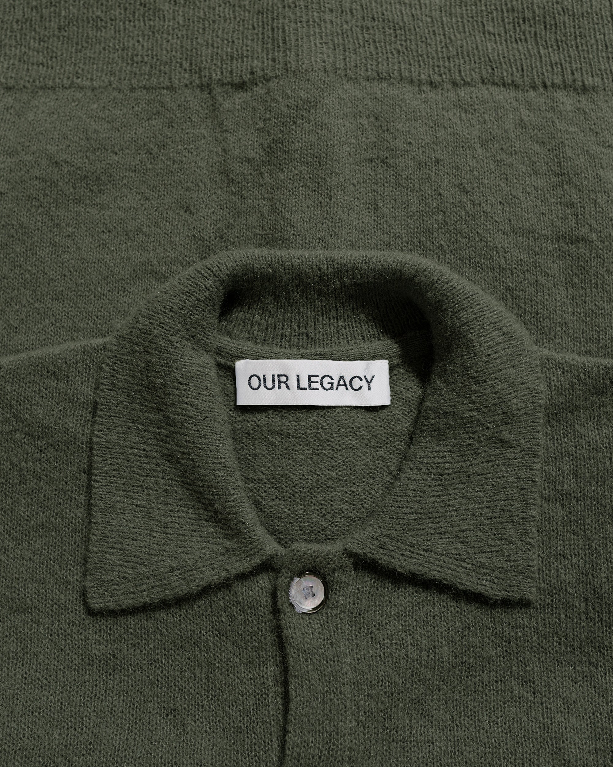 Our Legacy Evening Polo Moss Green Fuzzy Alpaca - Image 5