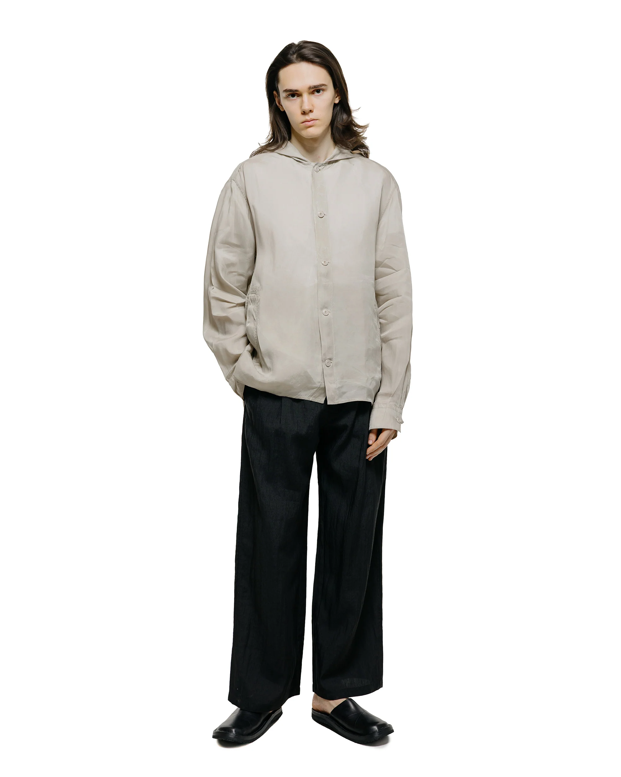 Our Legacy Leisure Trouser Soot Black Techflax - Image 4