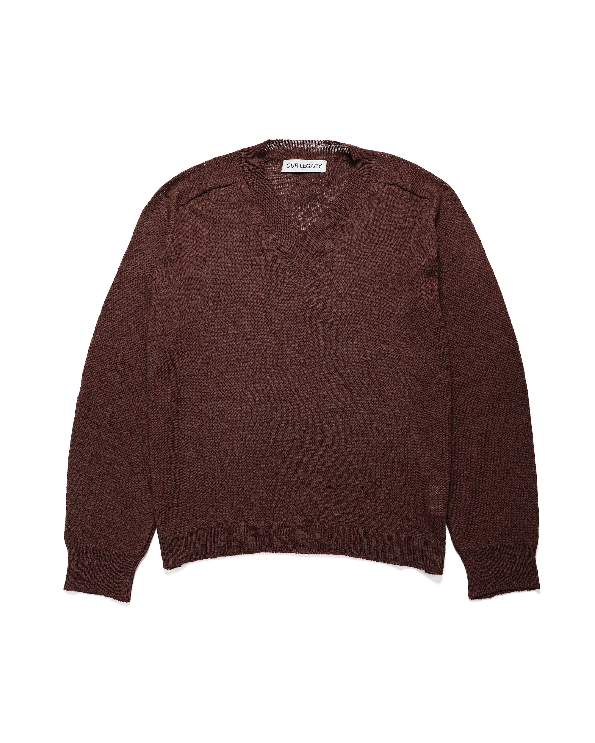 Our Legacy Rue V-Neck Cabernet Cyclone Linen