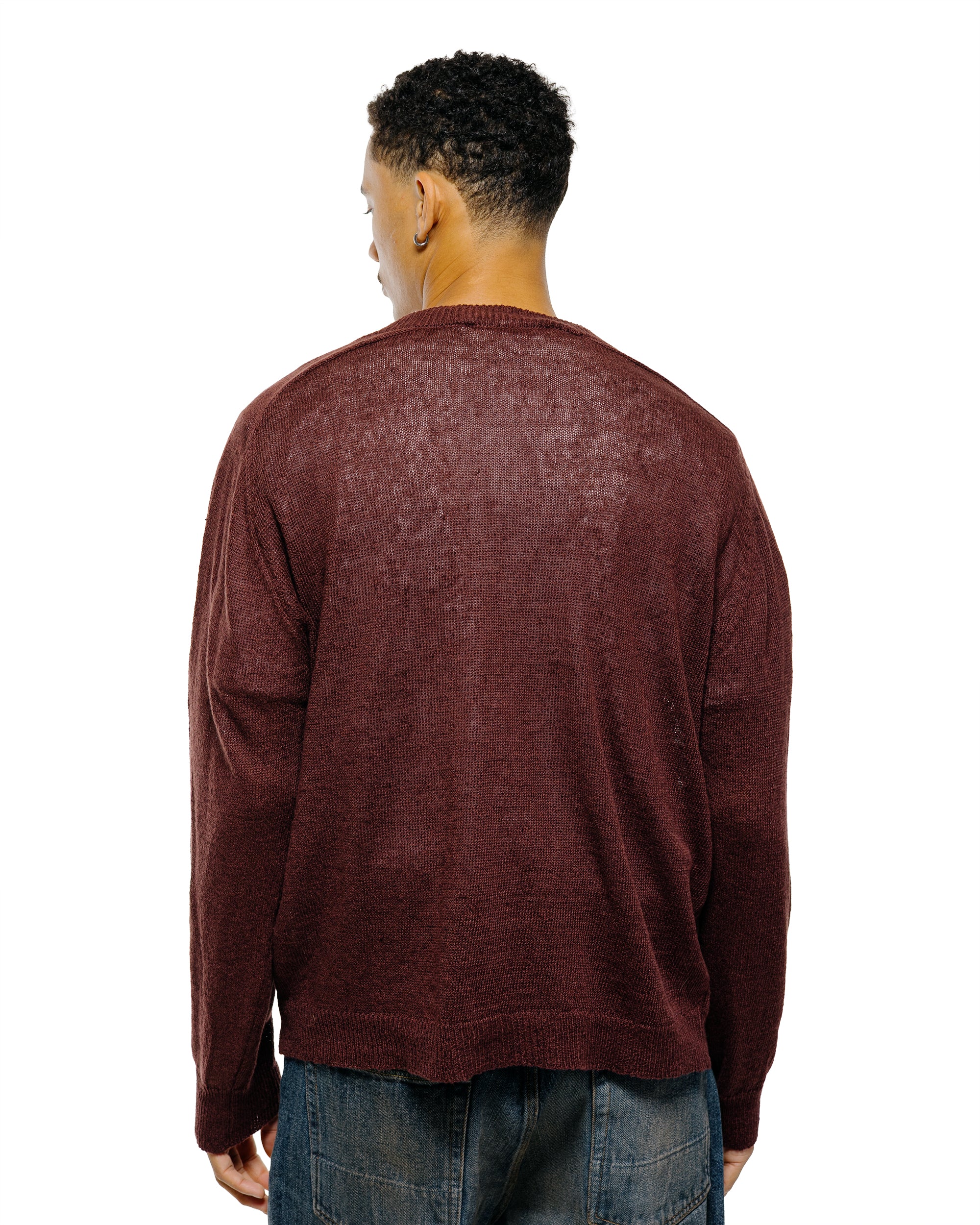 Our Legacy Rue V-Neck Cabernet Cyclone Linen - Image 3