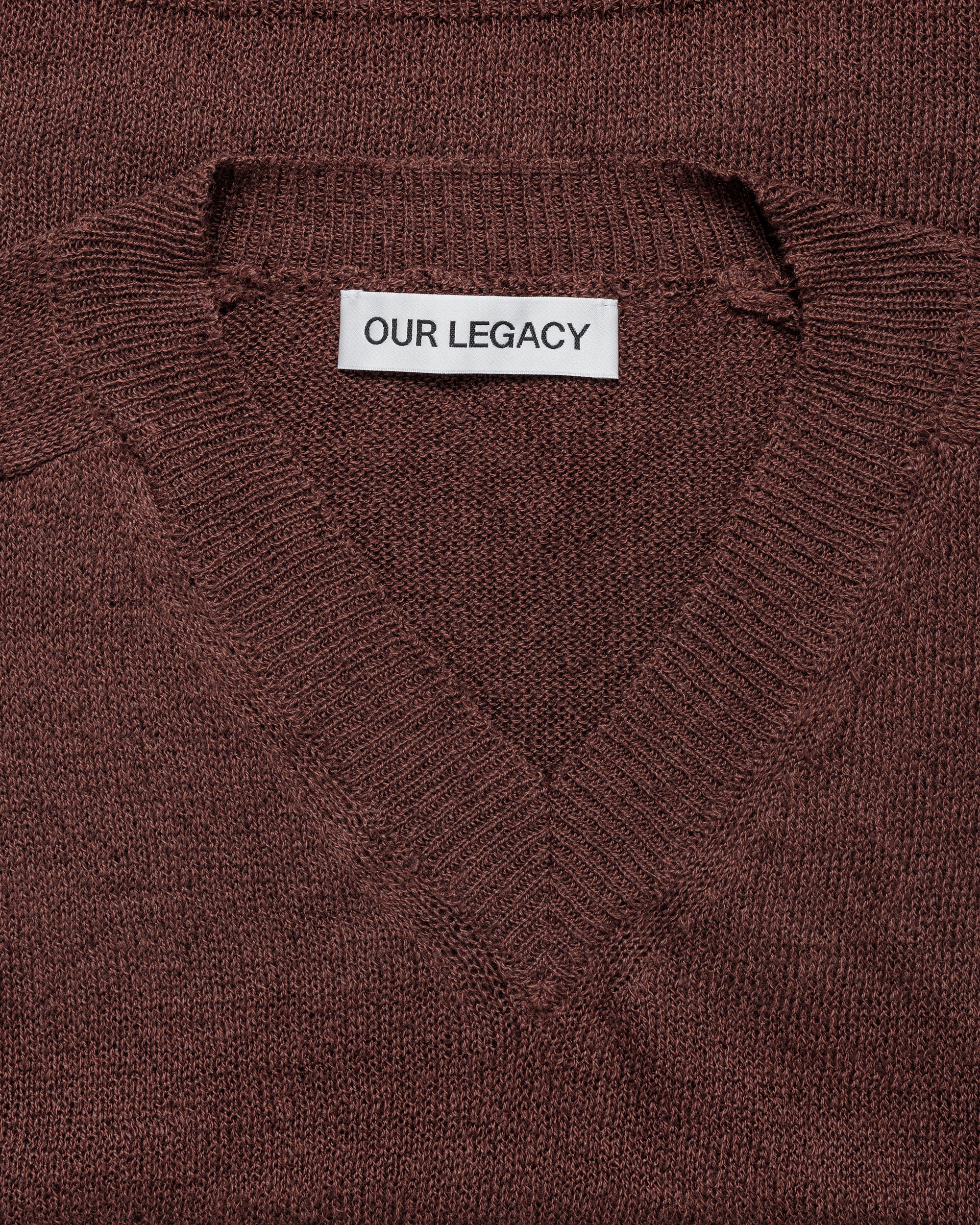 Our Legacy Rue V-Neck Cabernet Cyclone Linen - Image 5