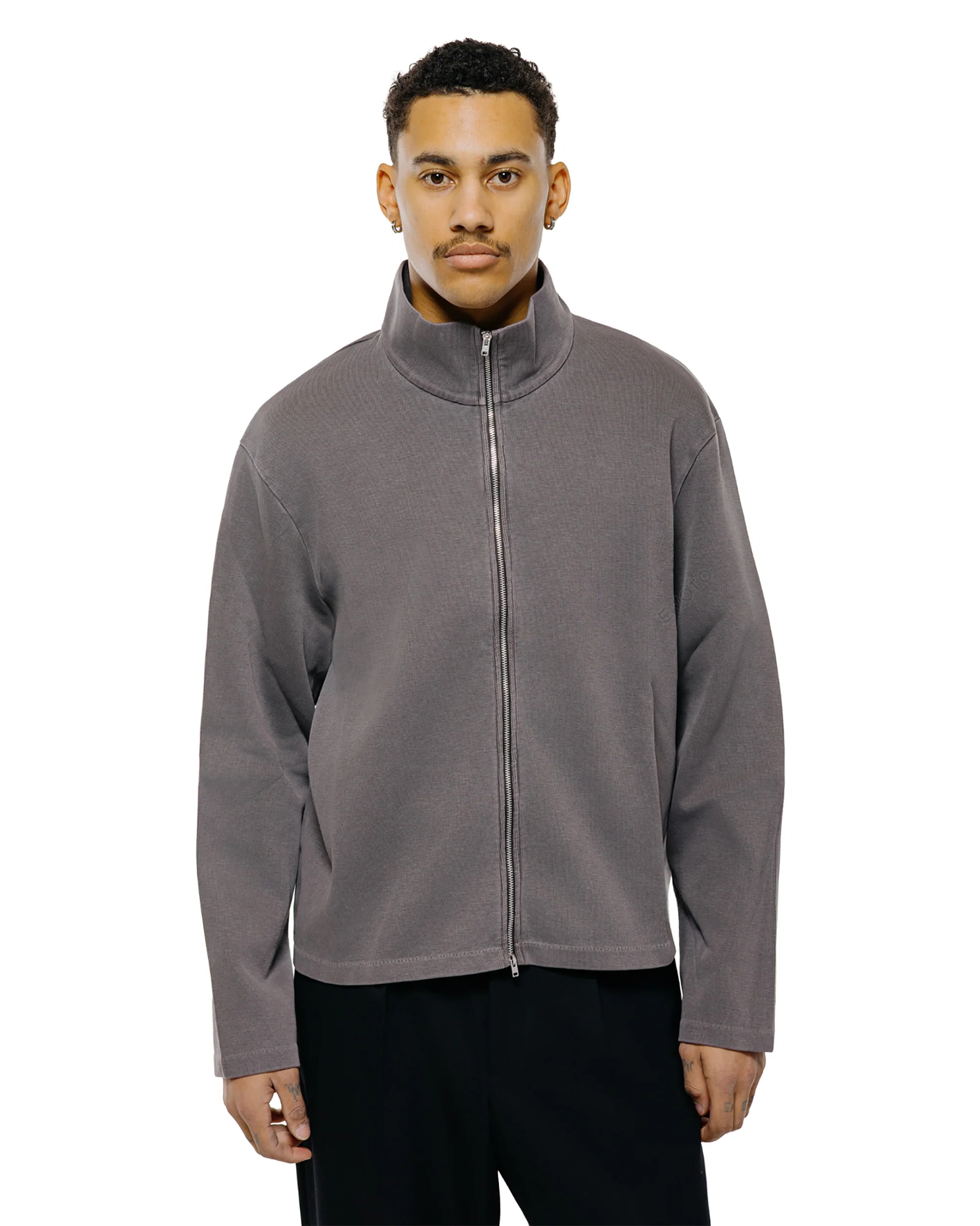 Our Legacy Shrunken Full Zip Worn Graphite Athletic Rib - Image 2