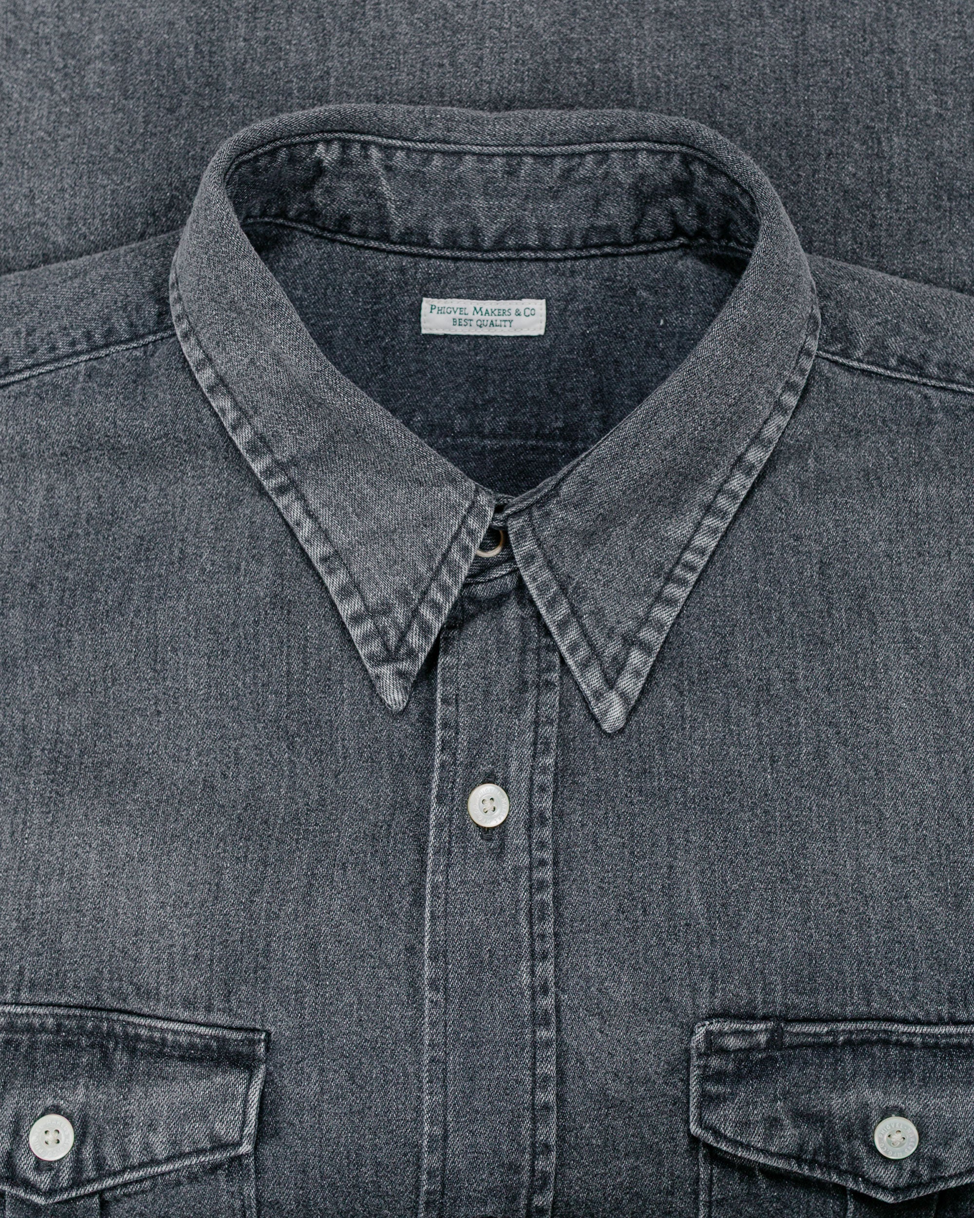 Phigvel Denim Workaday Shirt Black (Fade) - Image 5