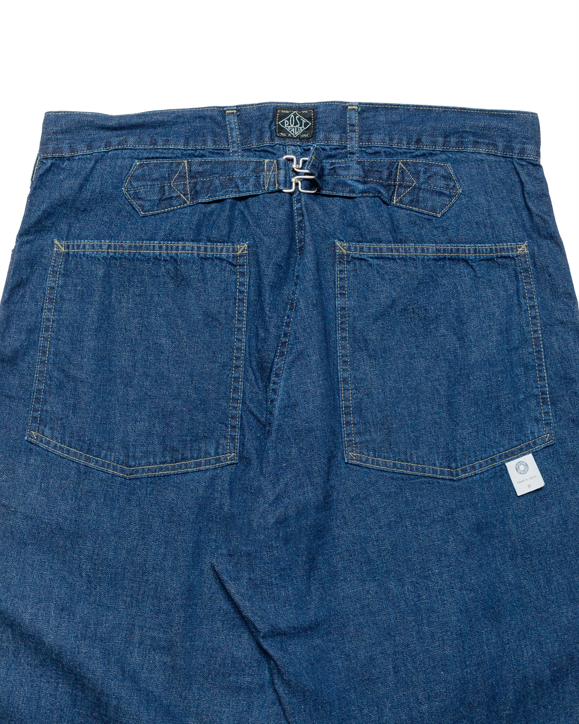 Post O'Alls ARMY Pants Blue Denim w/OD Yellow Stitch Indigo - Image 5