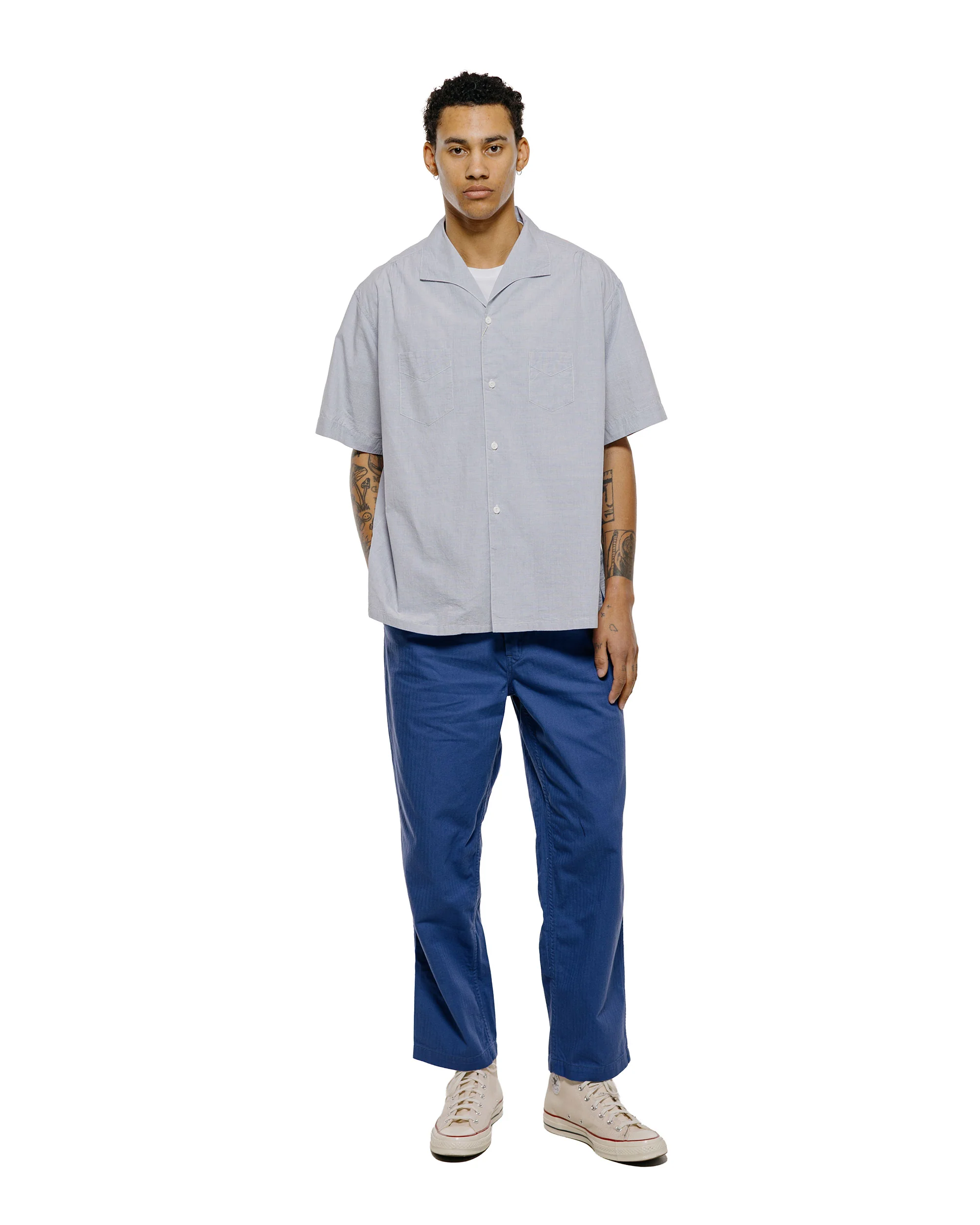 Post O'Alls Fever 2 S/S High Count Broadcloth Grey Stripe - Image 4