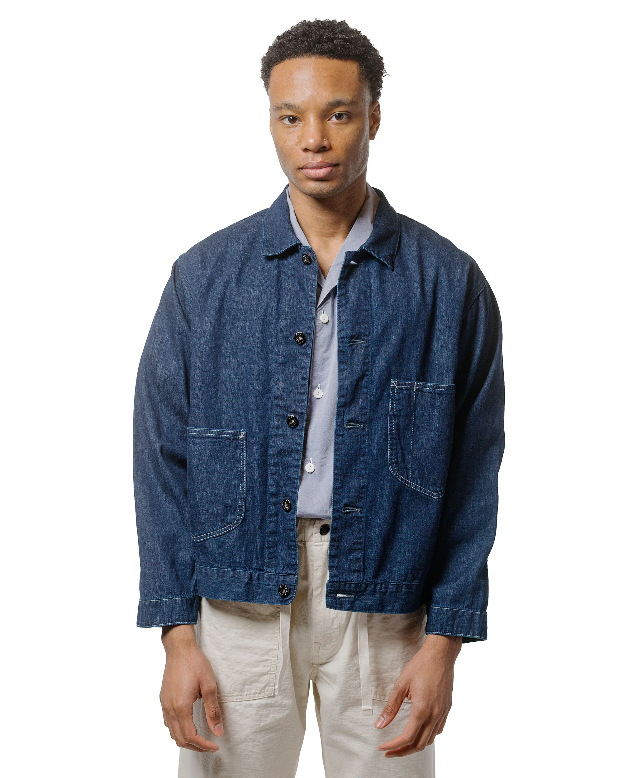 Post O'Alls Mechanic Blouse 8oz. Indigo Denim Deep Wash - Image 2