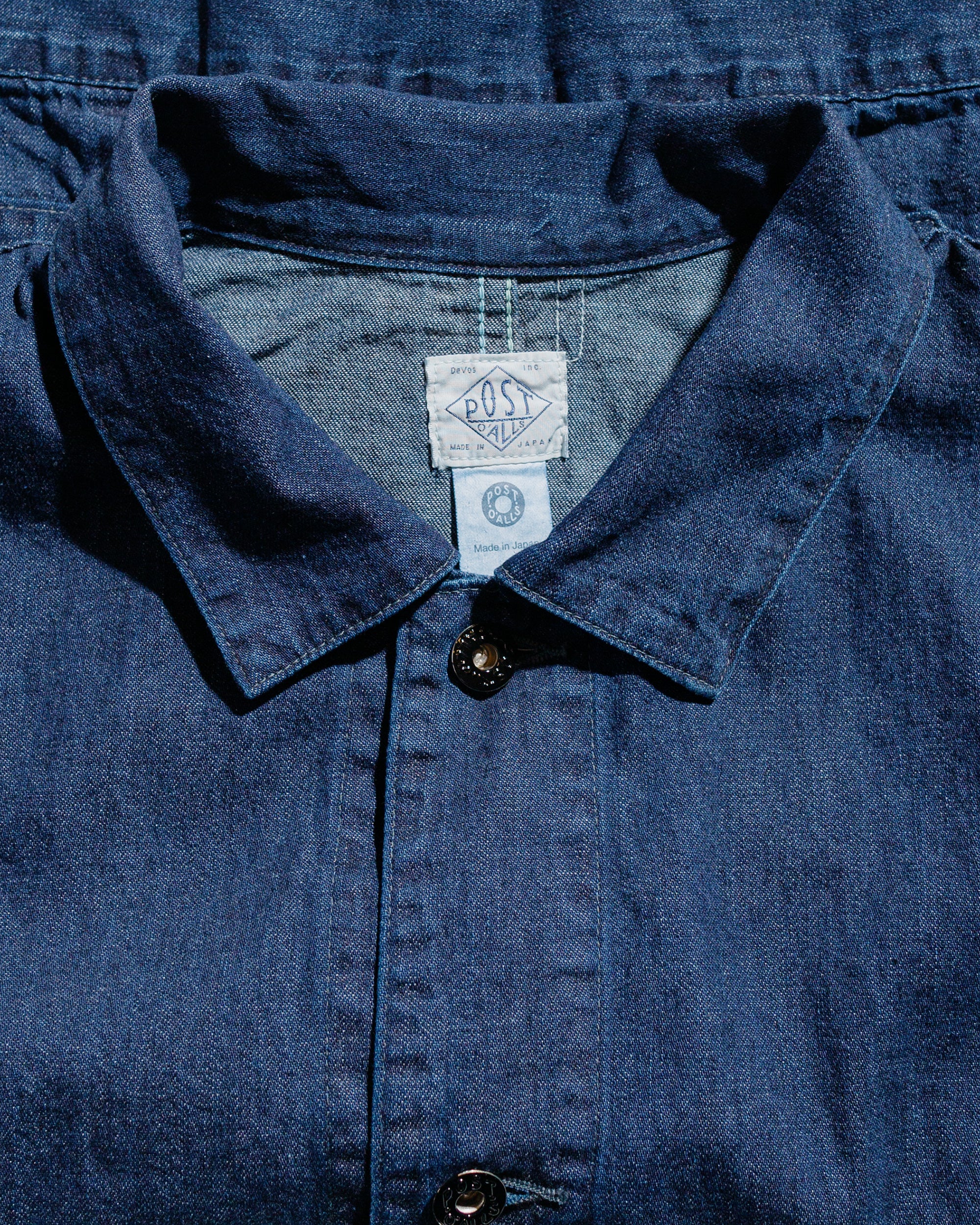 Post O'Alls Mechanic Blouse 8oz. Indigo Denim Deep Wash - Image 5