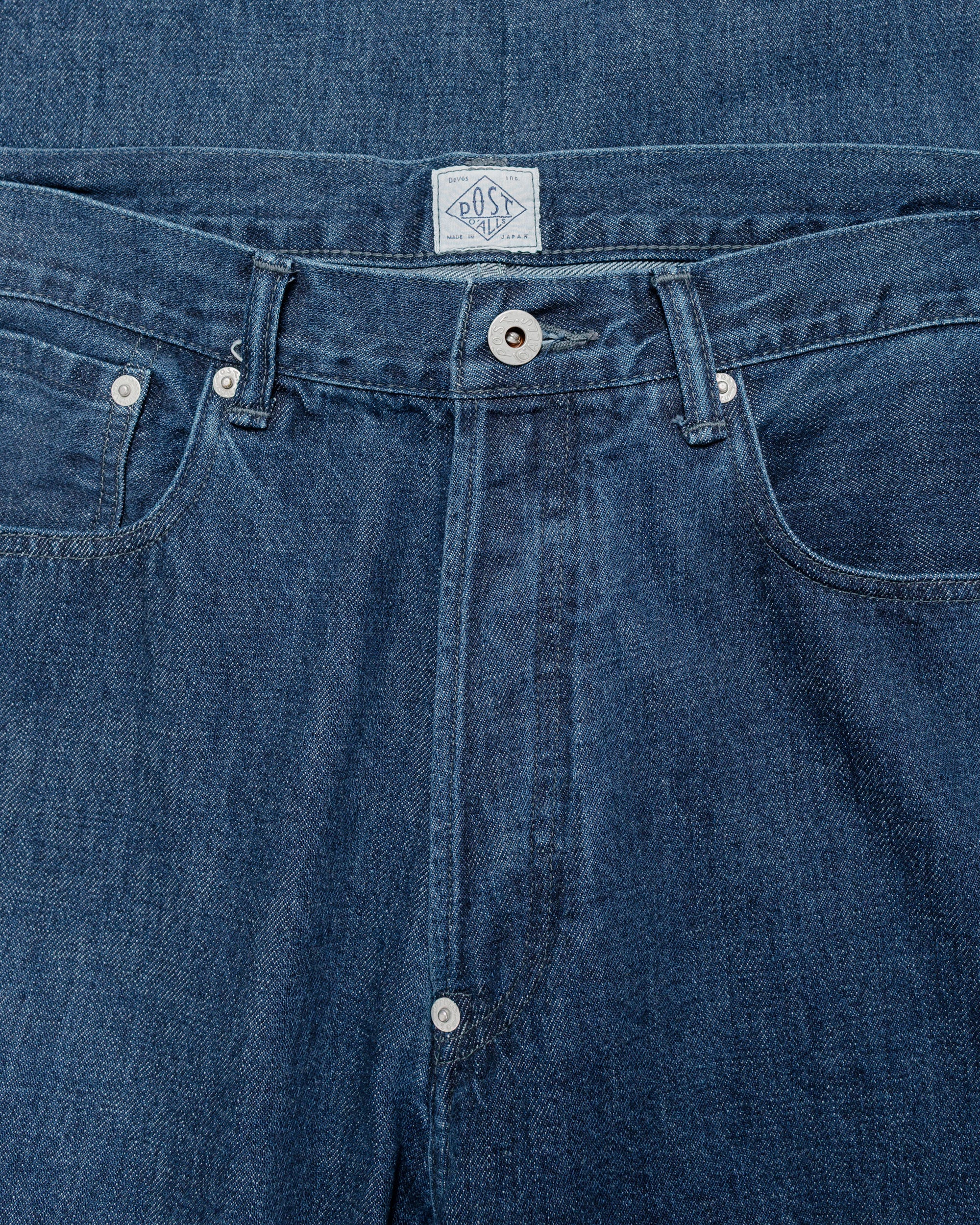 Post O'Alls No.10 Five Pocket 12.oz Denim Indigo Deep Wash - Image 5