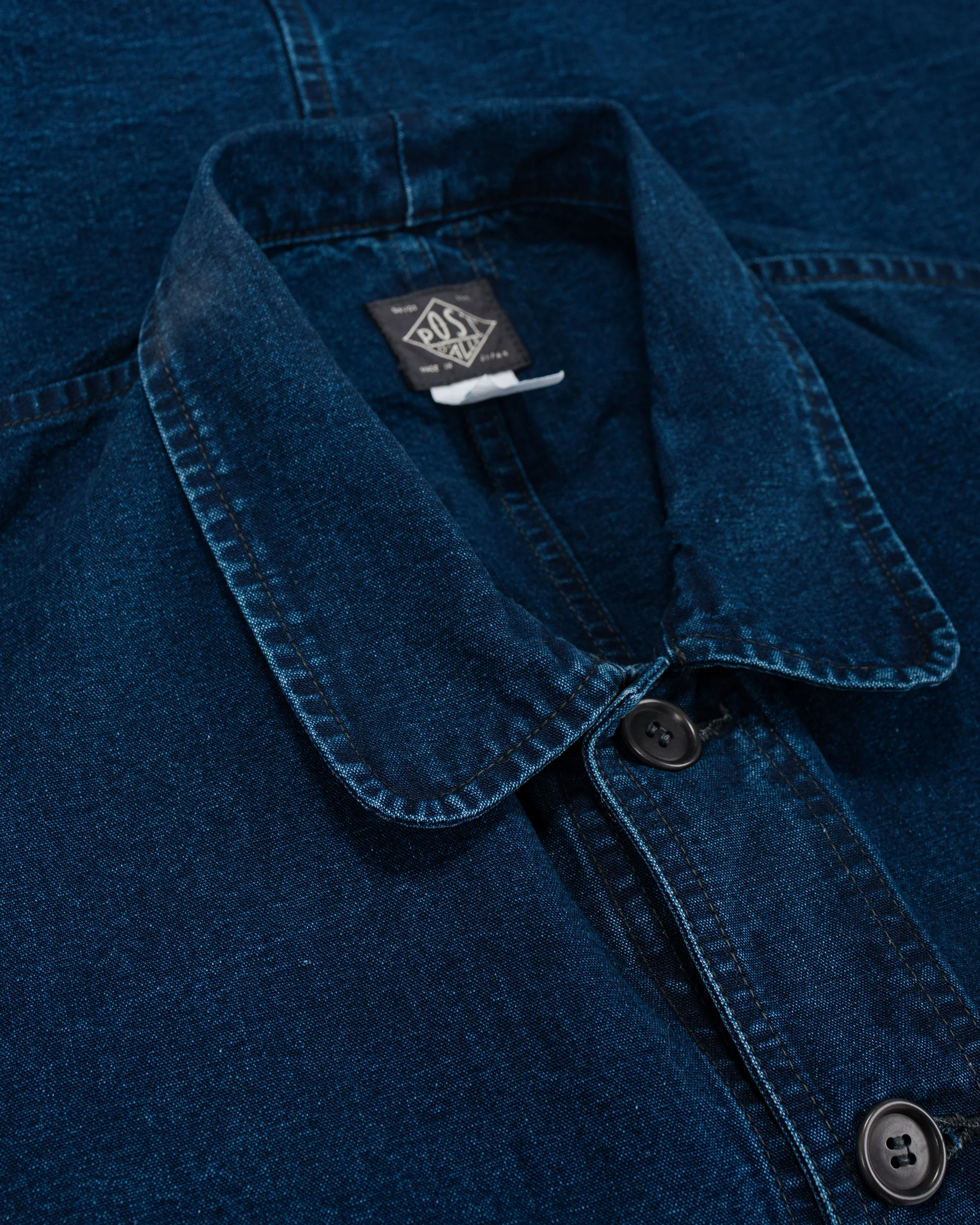 Post O'Alls POST Chinois Travail 2 Vintage Indigo Canvas Deep Washed Indigo - Image 5