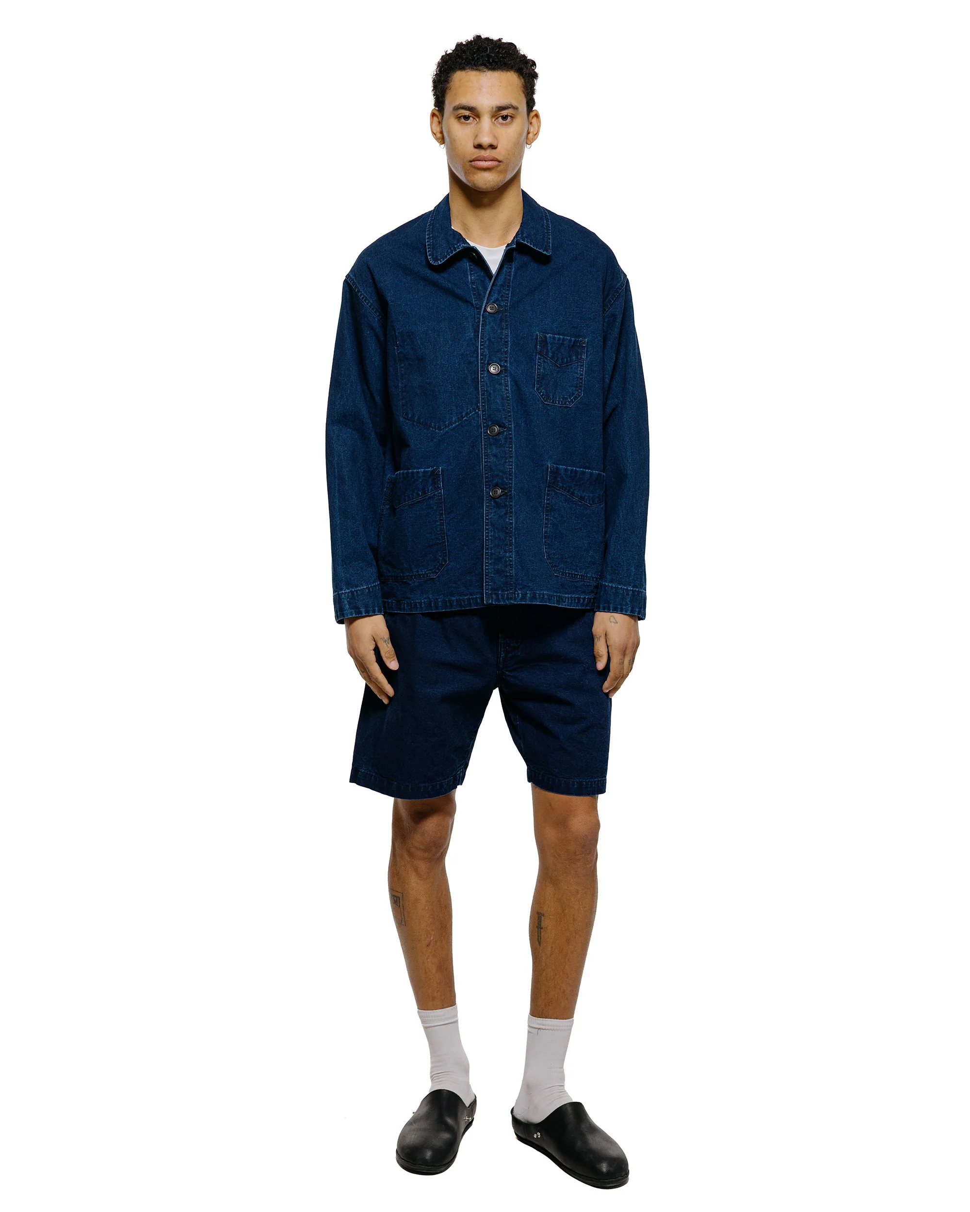 Post O'Alls POST Coach Shorts Vintage Indigo Canvas Deep Washed Indigo - Image 4