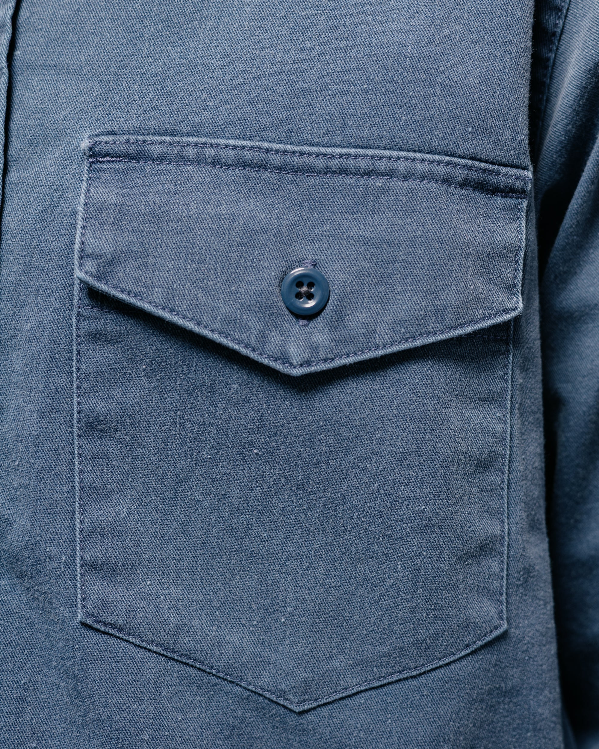 Randy's Garments 1-Pocket Work Shirt Blue 7oz Stone Washed Cotton Cadet Cloth - Image 3
