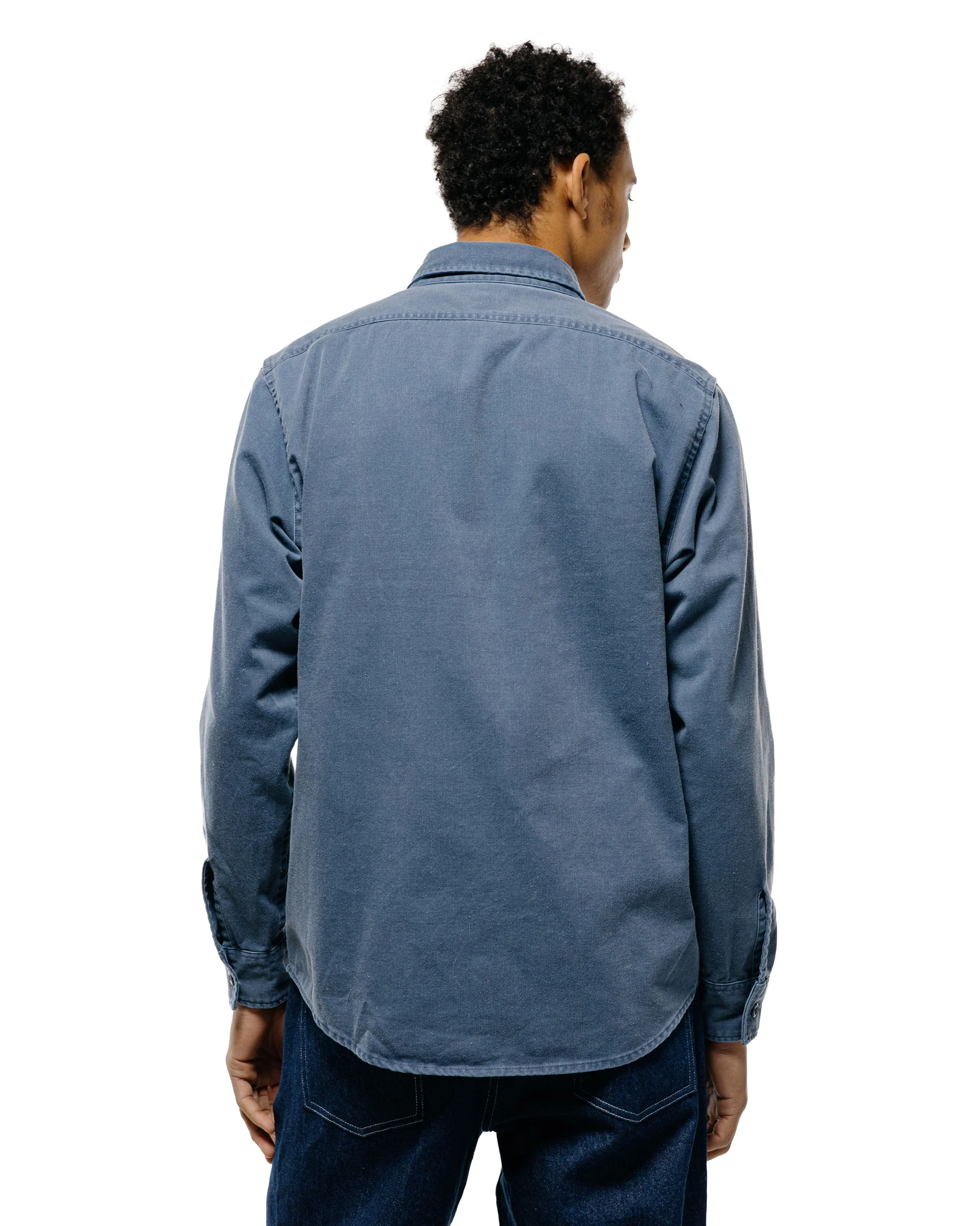 Randy's Garments 1-Pocket Work Shirt Blue 7oz Stone Washed Cotton Cadet Cloth - Image 4