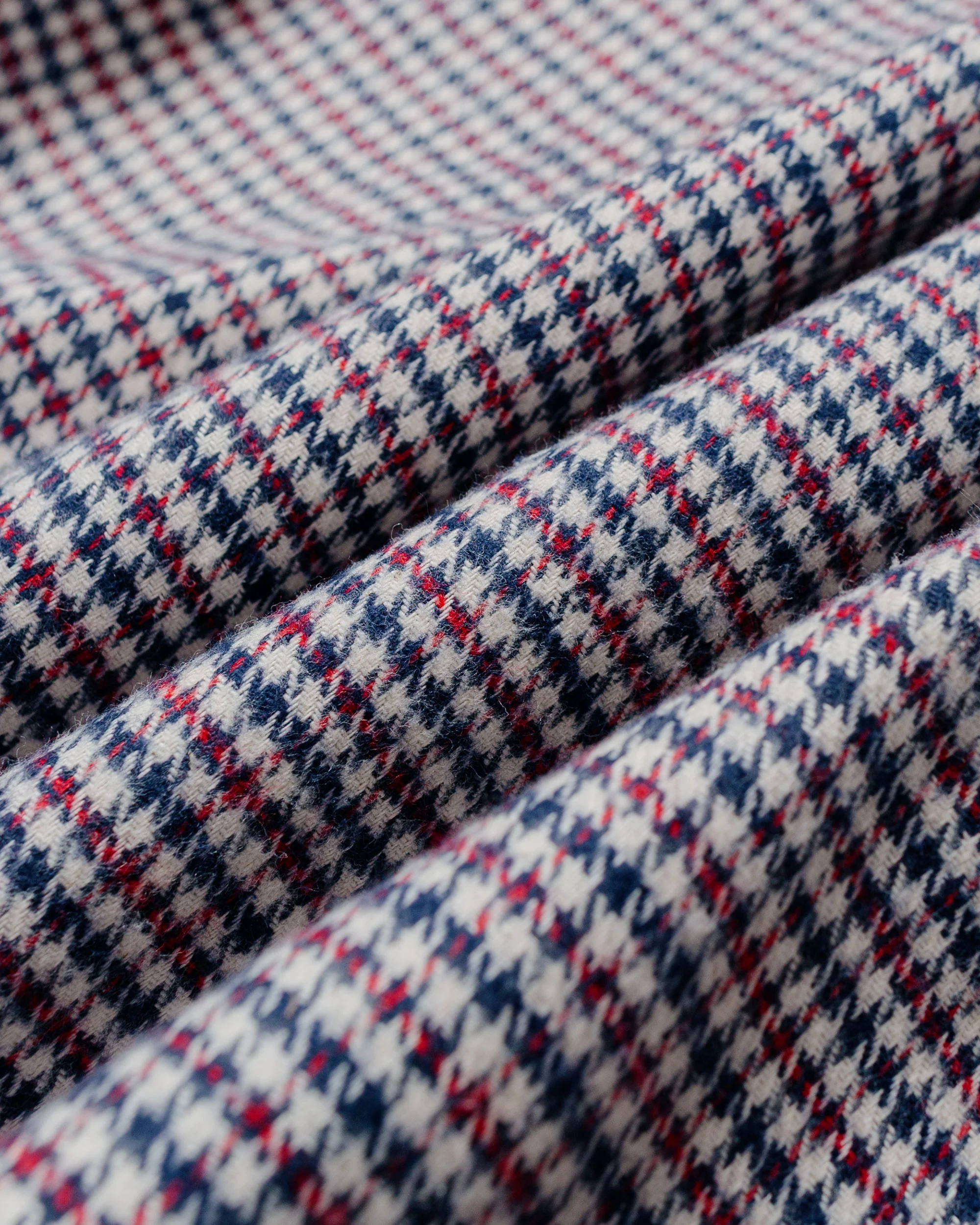 Randy's Garments 3-Pocket Work Shirt Cotton Heavy Brushed Houndstooth Blue/Red - Image 6