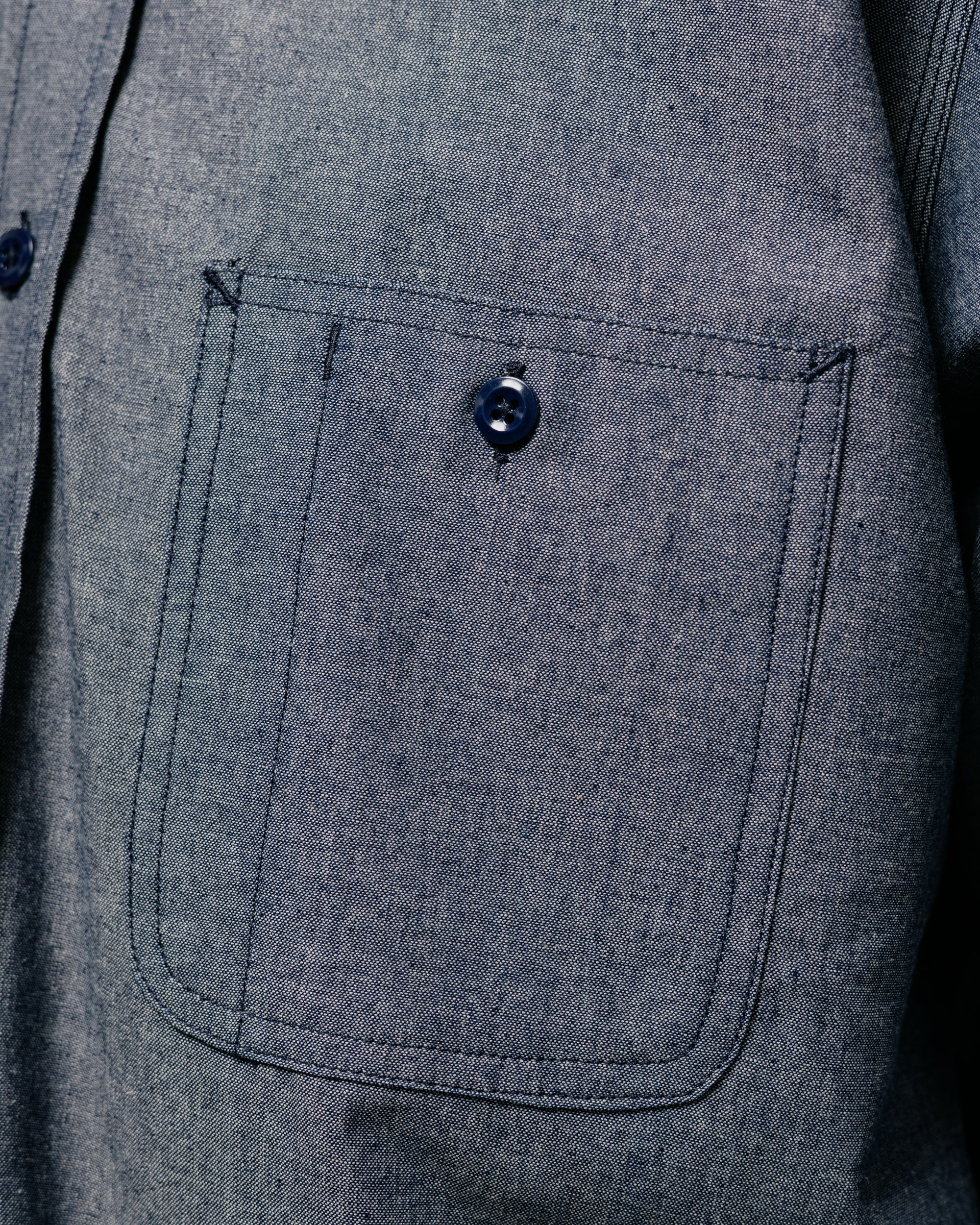 Randy's Garments 3-Pocket Work Shirt Cotton Washed Chambray Indigo - Image 3