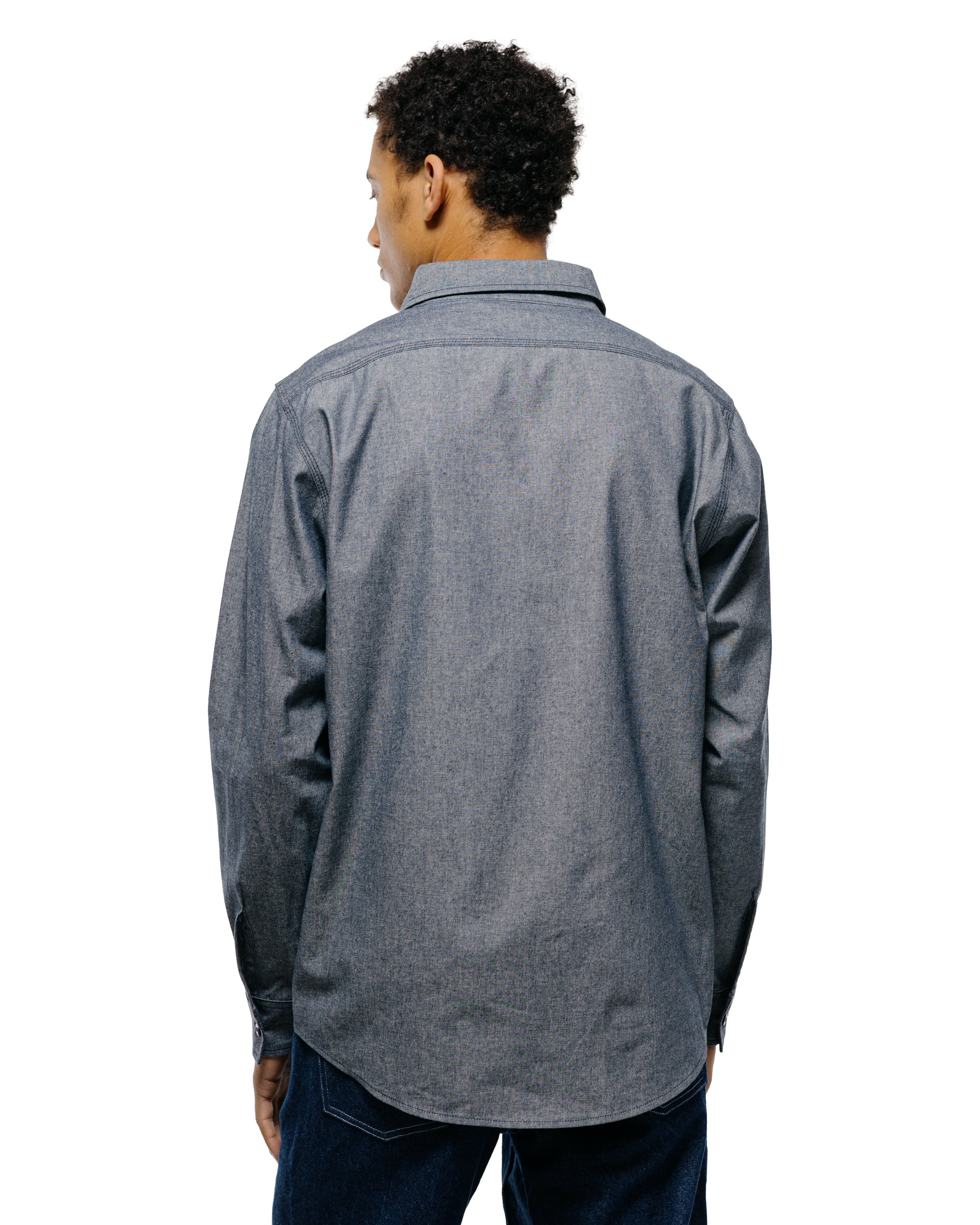 Randy's Garments 3-Pocket Work Shirt Cotton Washed Chambray Indigo - Image 4