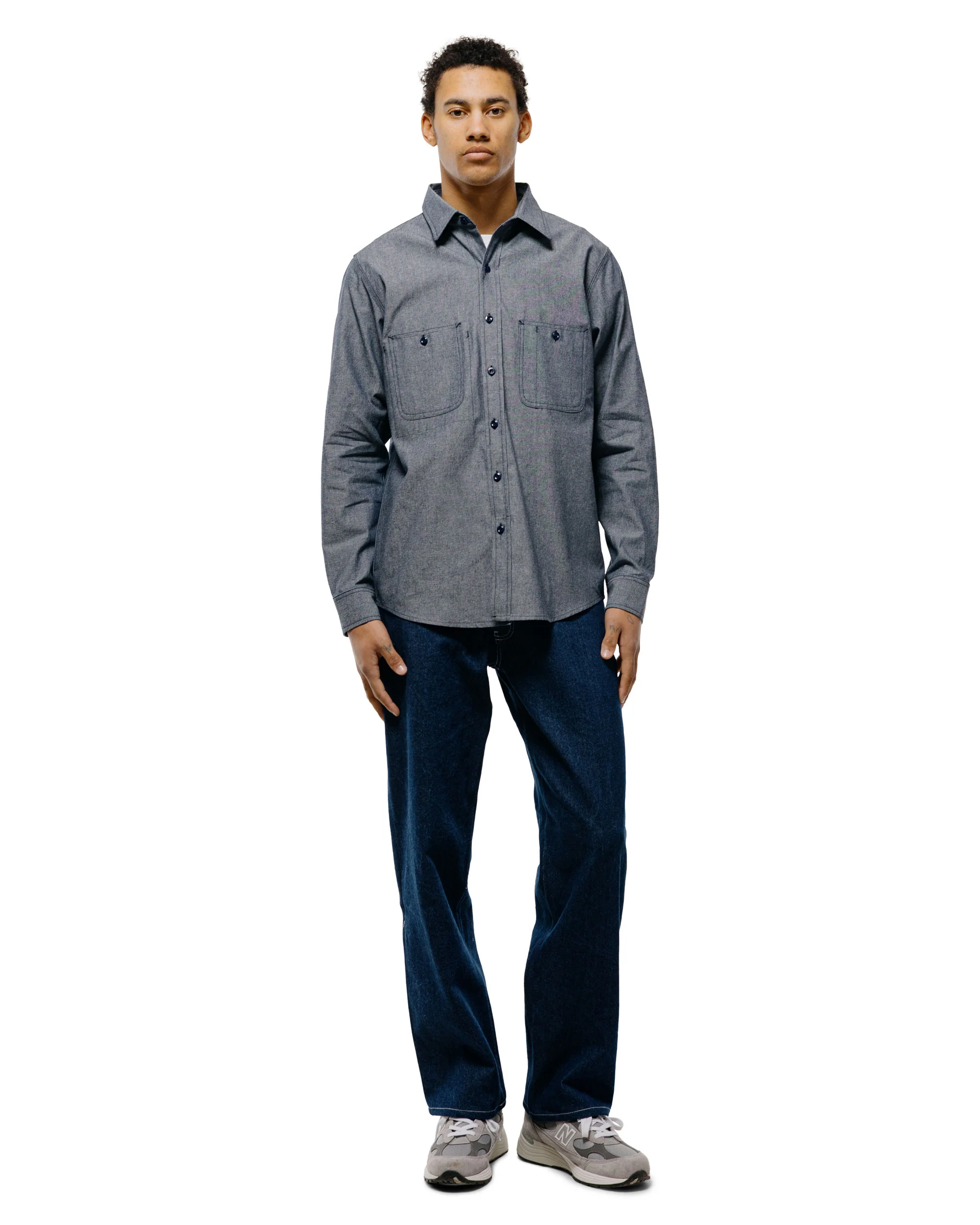 Randy's Garments 3-Pocket Work Shirt Cotton Washed Chambray Indigo - Image 5