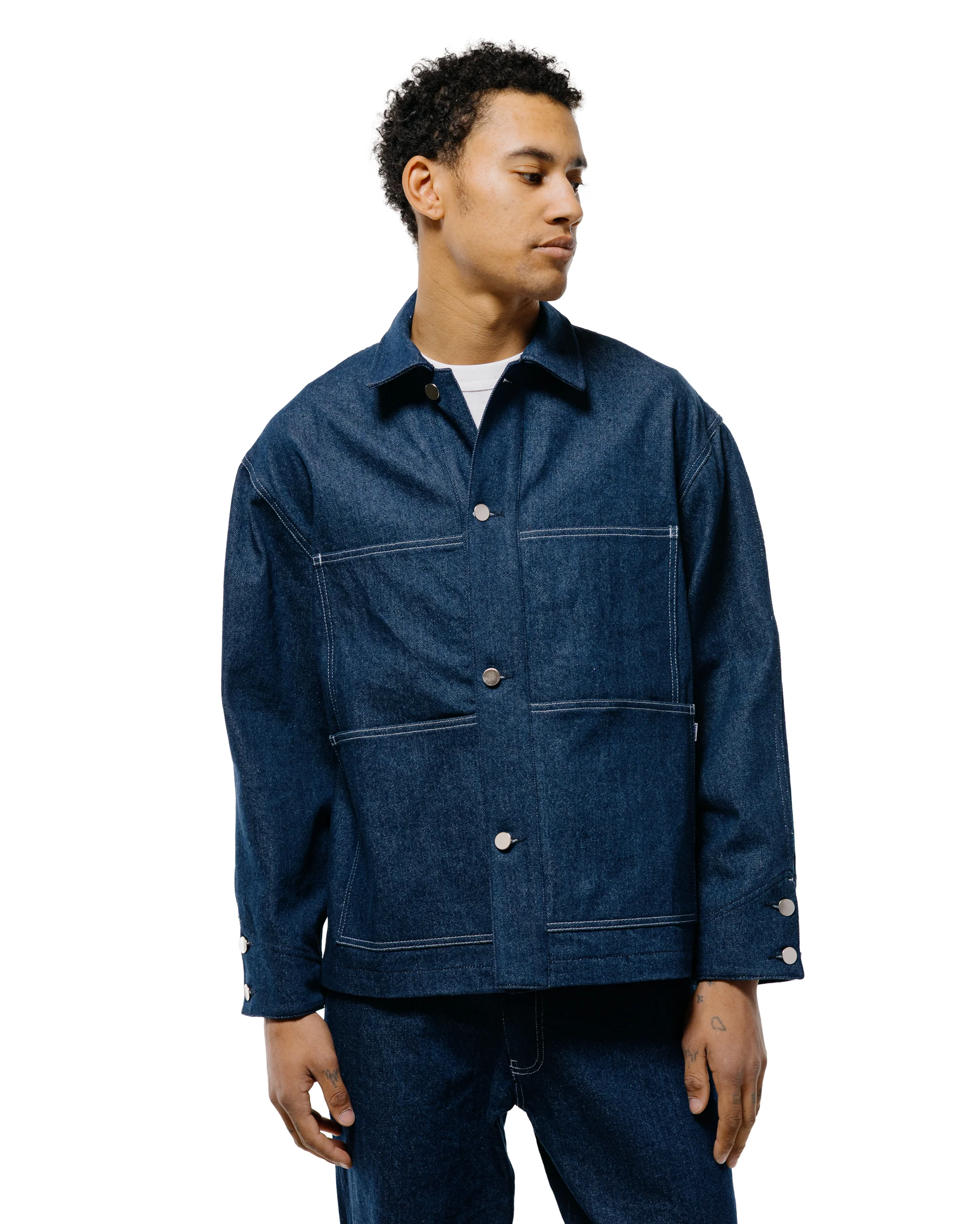 Randy's Garments Chore Coat Scoured Indigo 12oz Cotton Denim - Image 2