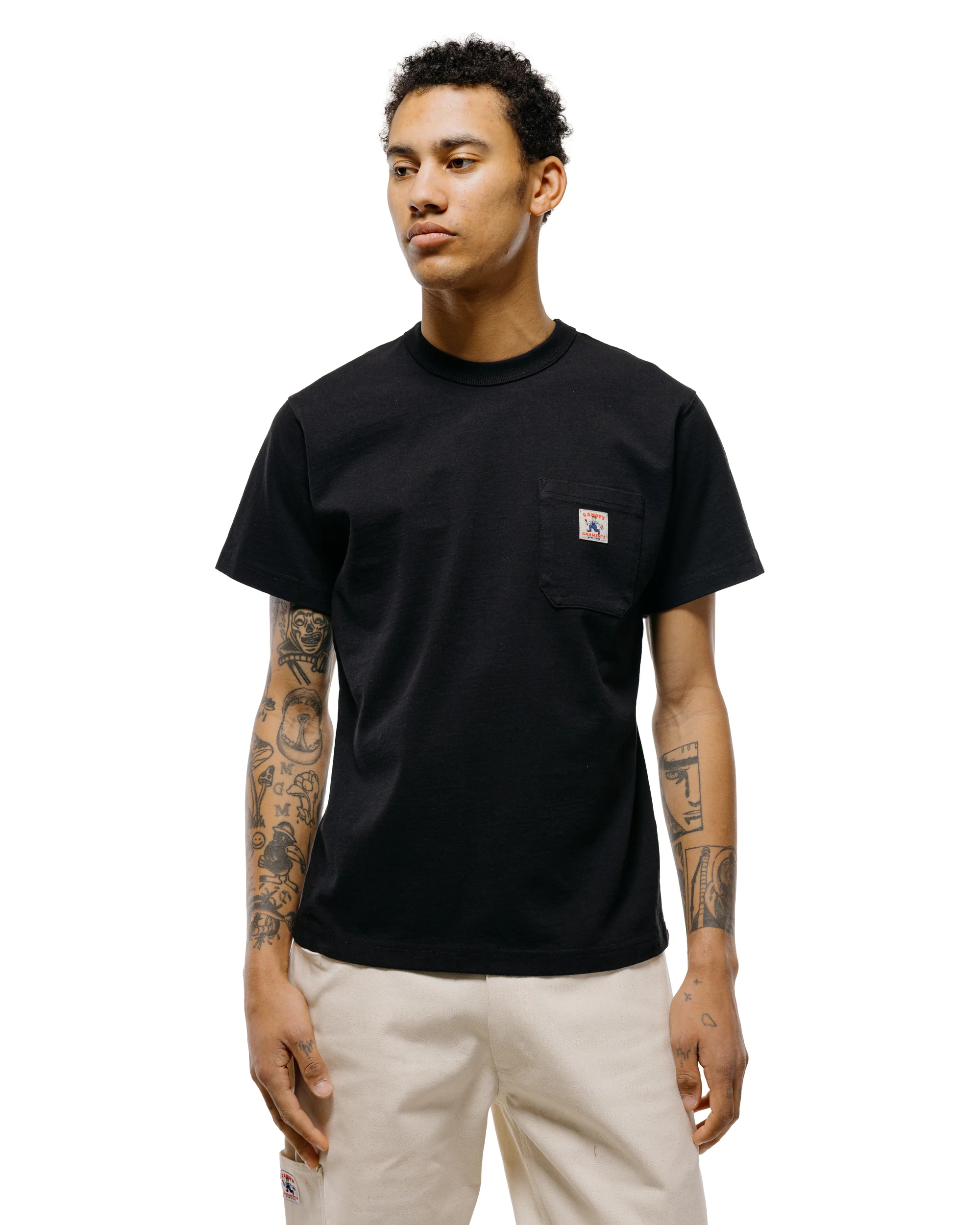 Randy's Garments Heavyweight Hammer Pocket Tee Black - Image 2