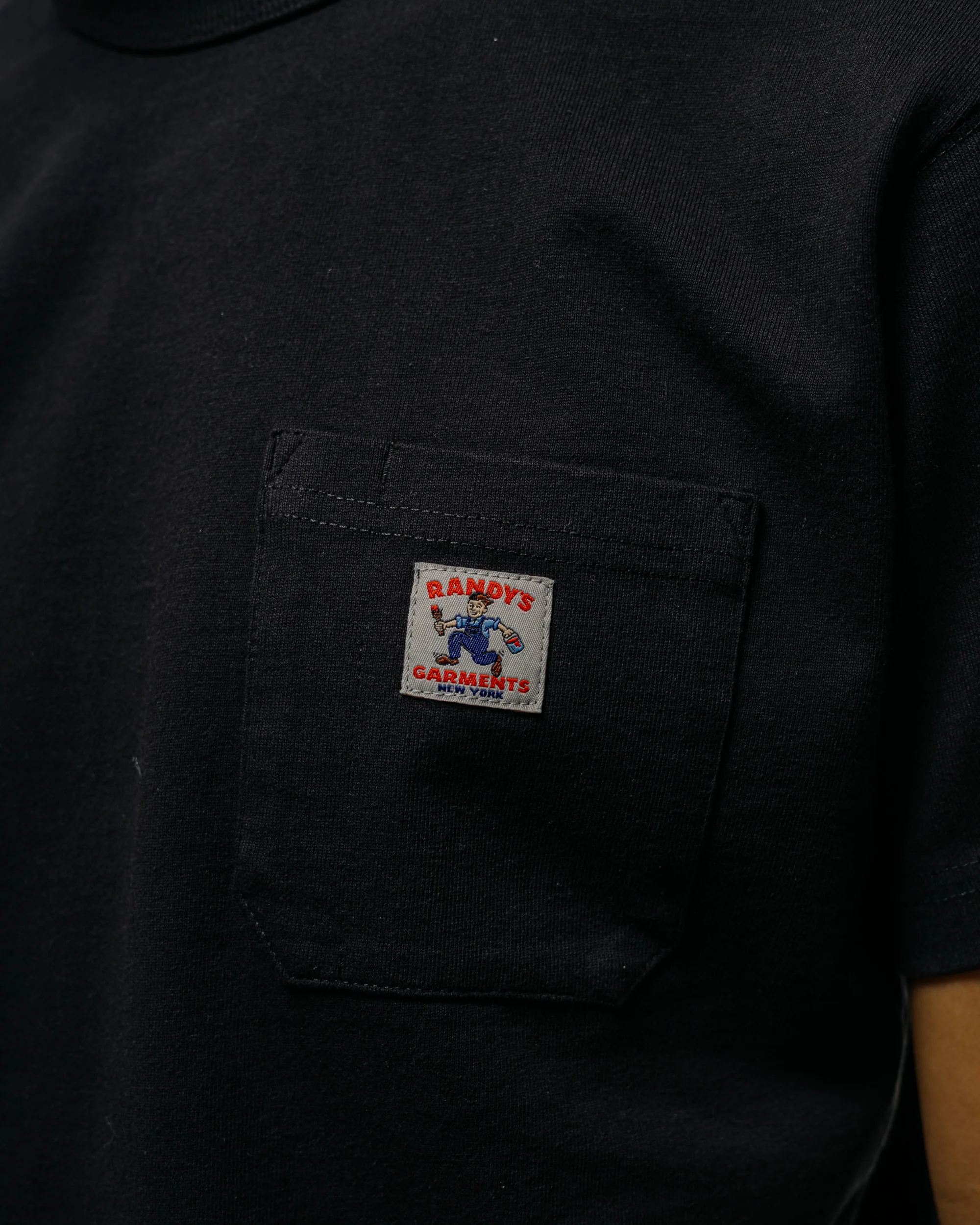 Randy's Garments Heavyweight Hammer Pocket Tee Black - Image 3